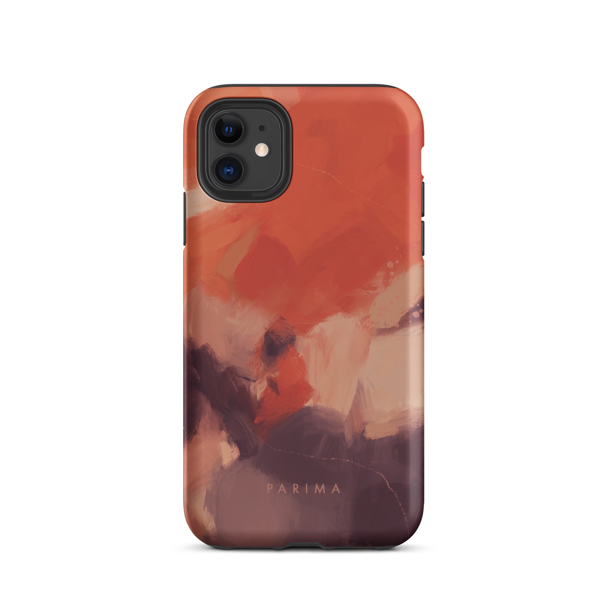 Autumn, orange and purple abstract art - iPhone 11 tough case by Parima Studio