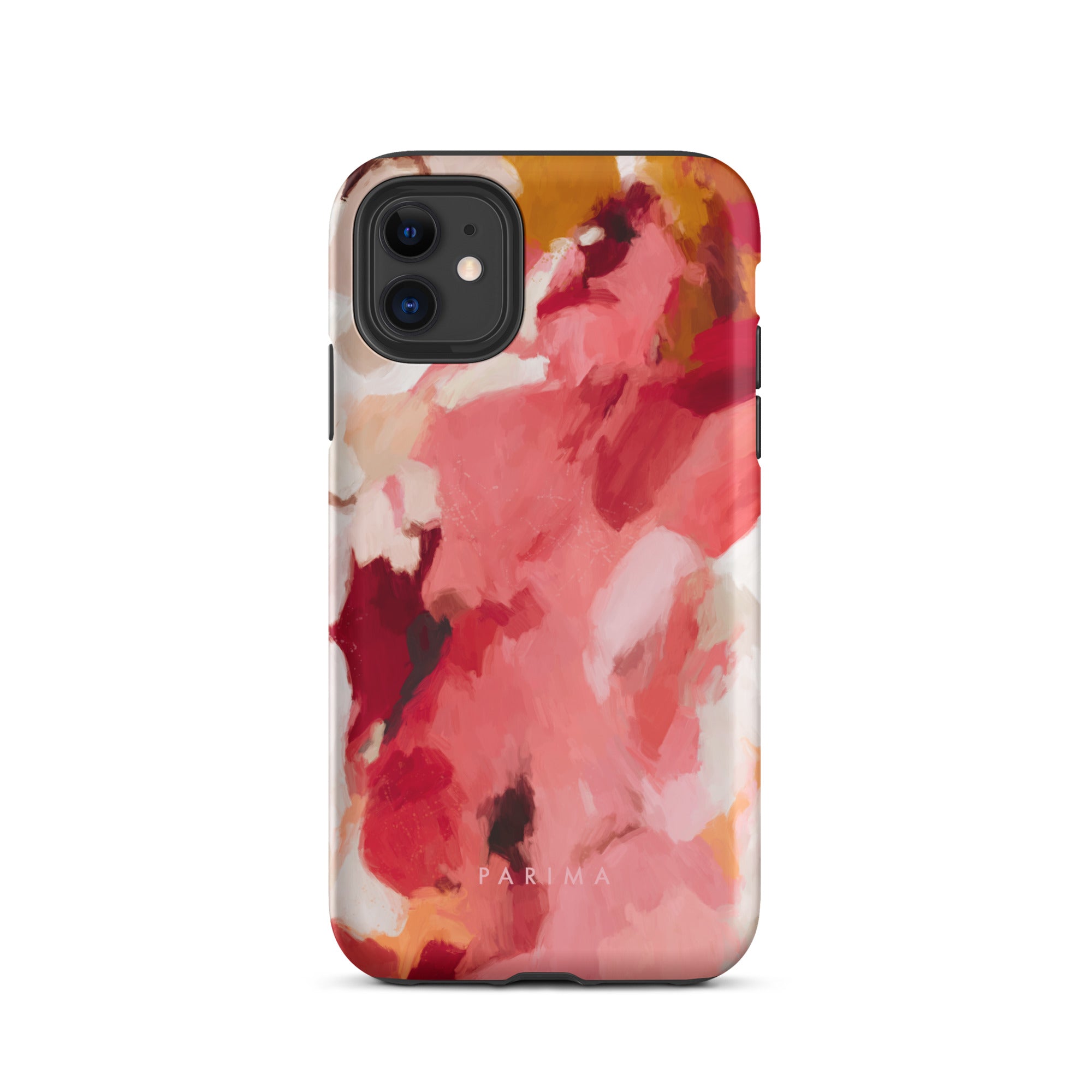 Apple, red and pink abstract art - iPhone 11 tough case by Parima Studio
