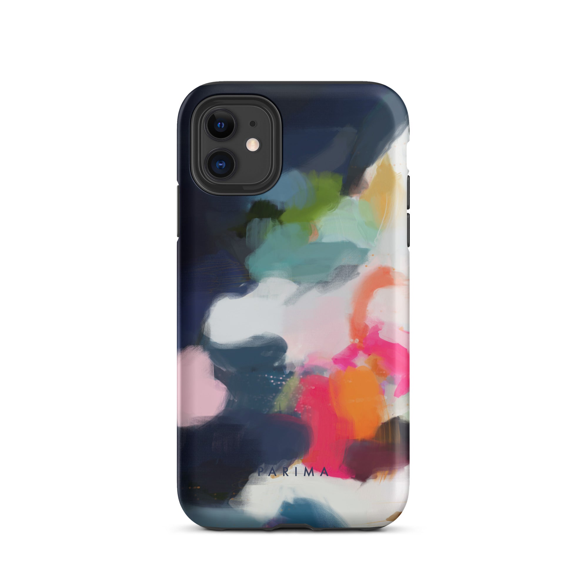 Eliza, pink and blue abstract art - iPhone 11 tough case by Parima Studio