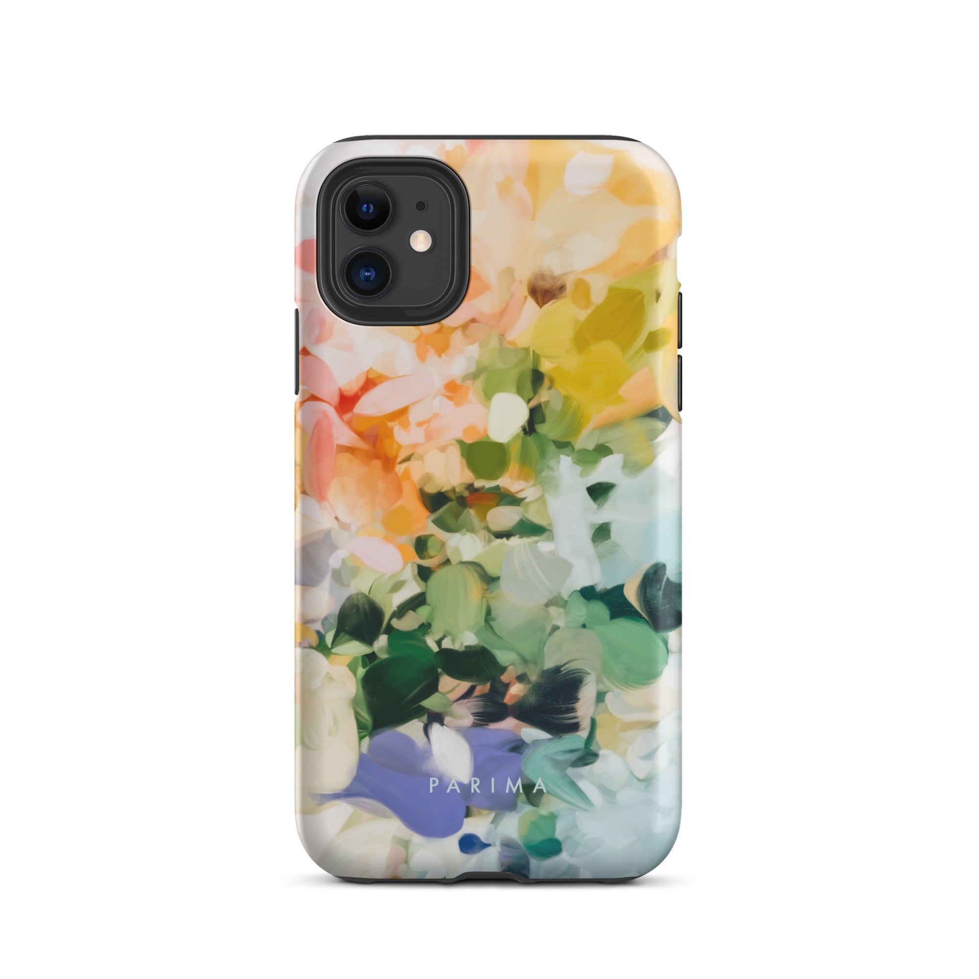 June, green and yellow abstract art - iPhone 11 tough case by Parima Studio