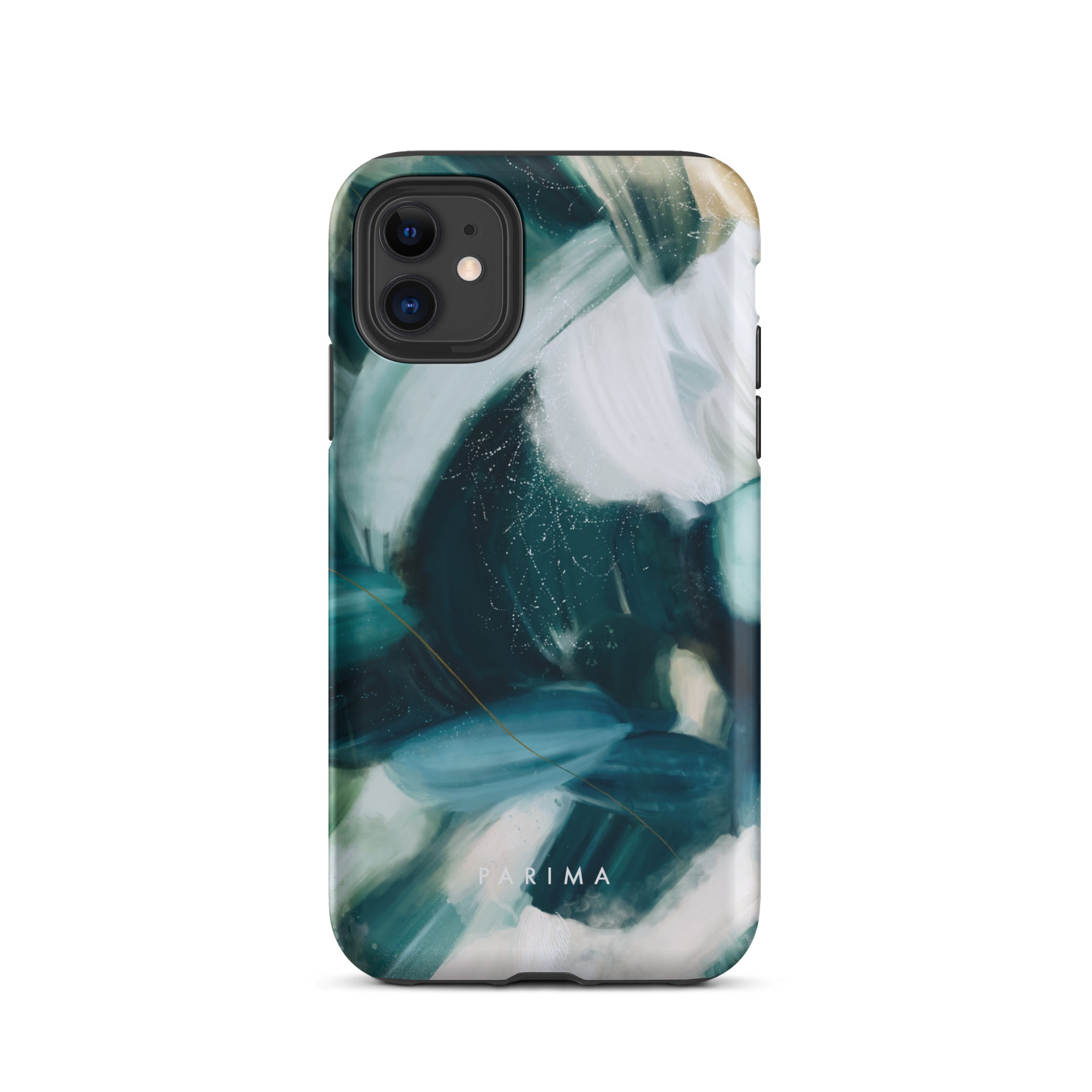 Caspian, green and blue abstract art - iPhone 11 tough case by Parima Studio