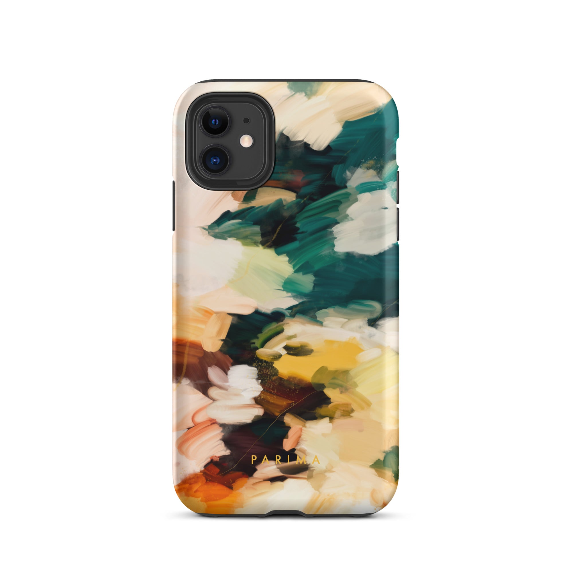 Cinque Terre, green and yellow abstract art - iPhone 11 tough case by Parima Studio