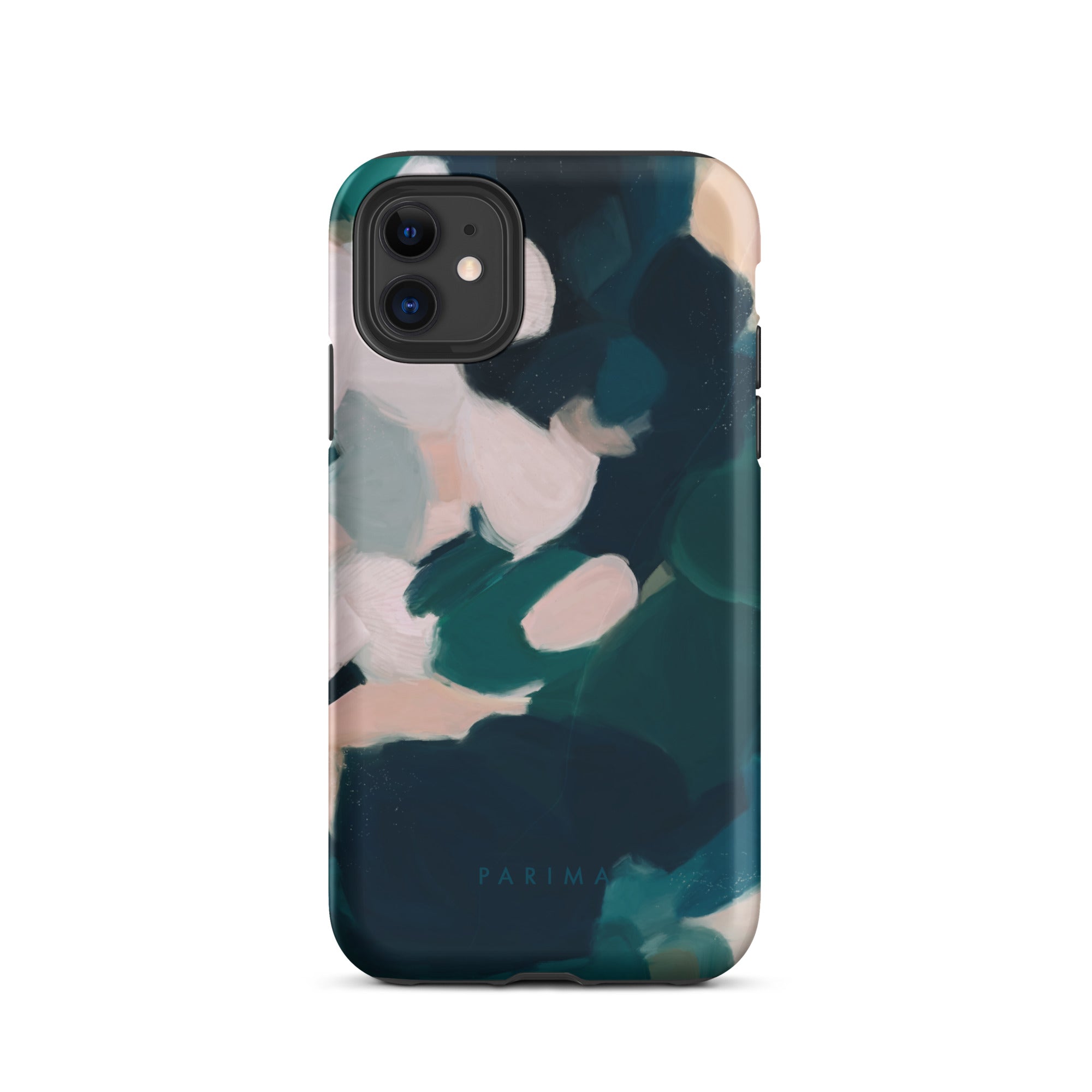 Aerwyn, green and pink abstract art - iPhone 11 tough case by Parima Studio
