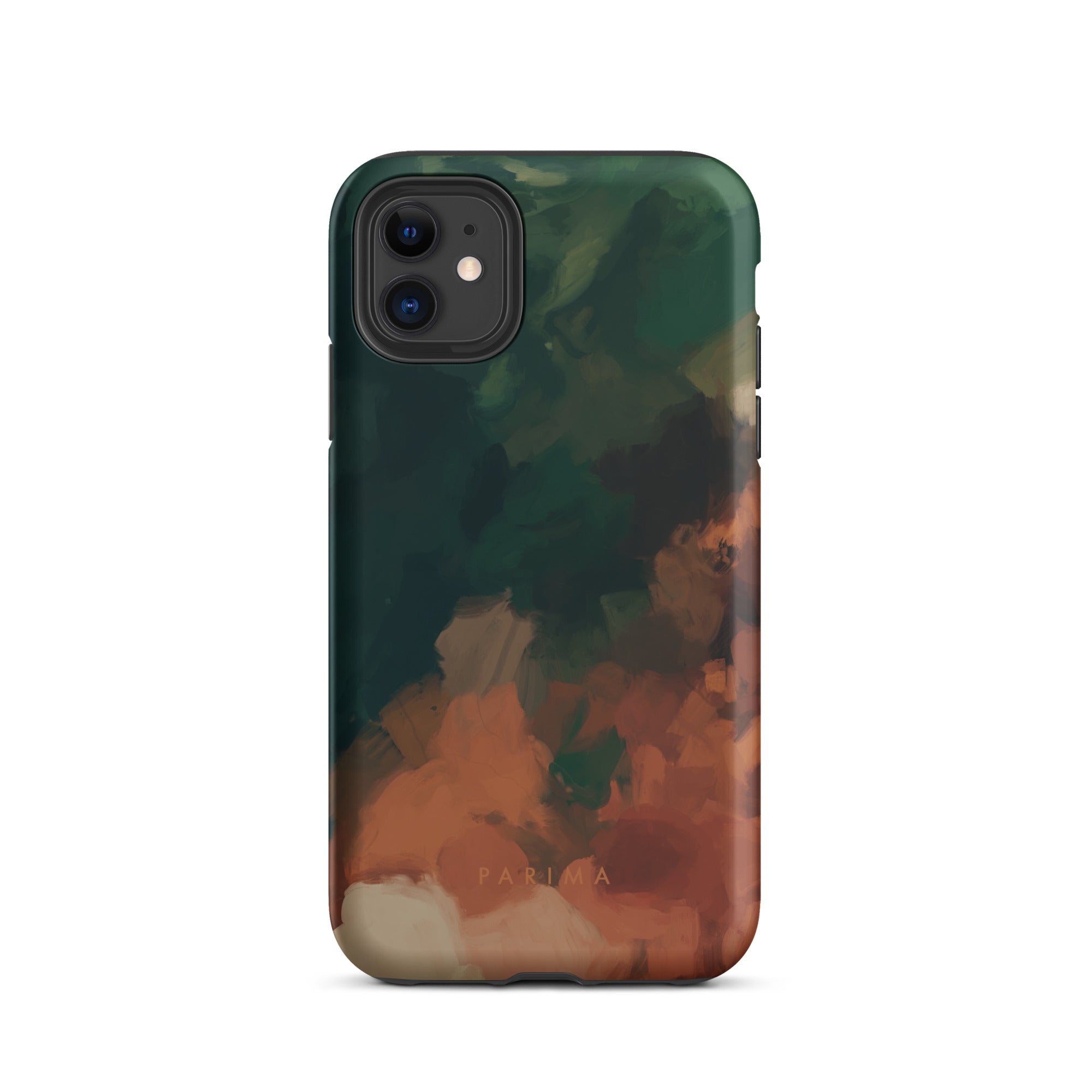 Cedar, green and brown abstract art - iPhone 11 tough case by Parima Studio