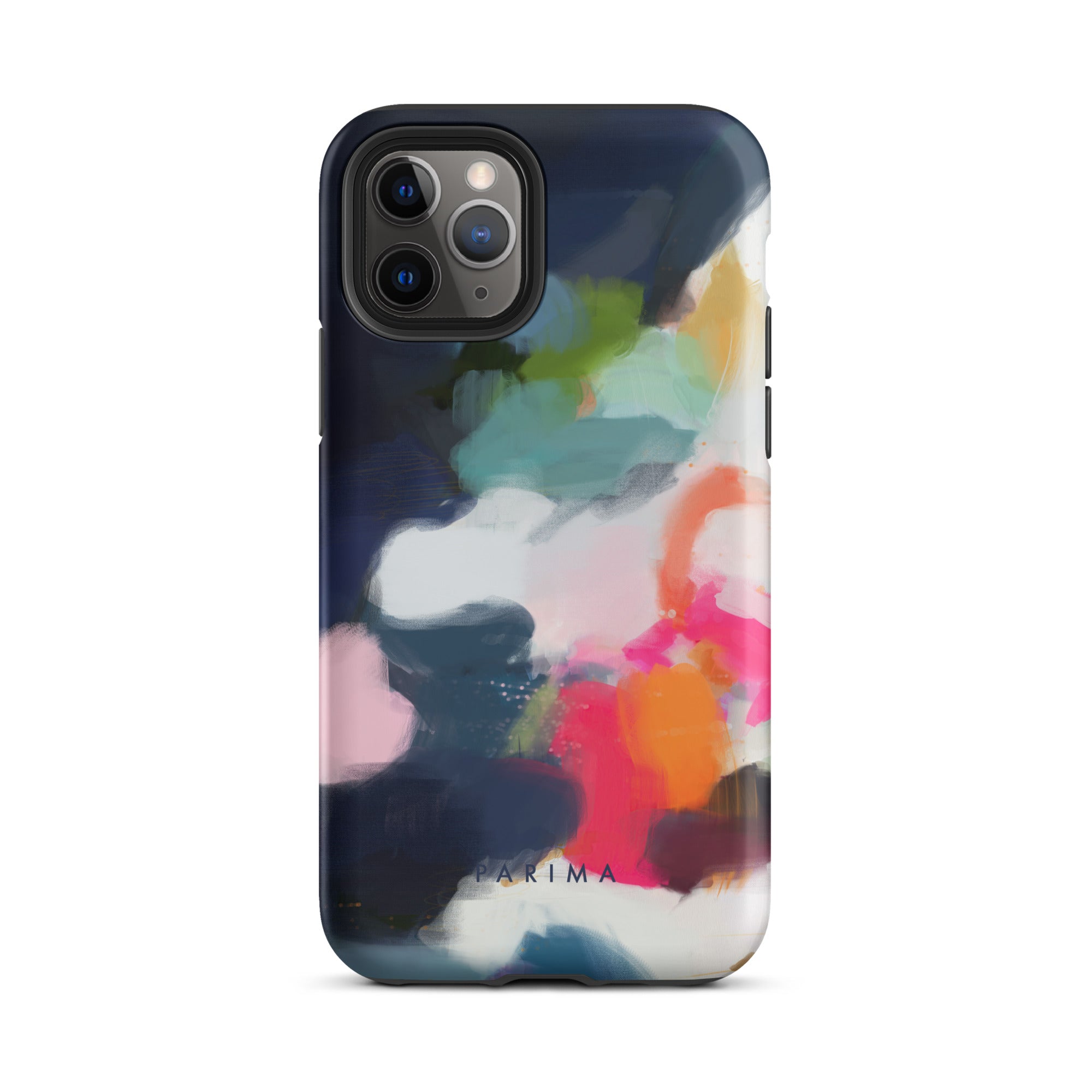 Eliza, pink and blue abstract art - iPhone 11 Pro tough case by Parima Studio