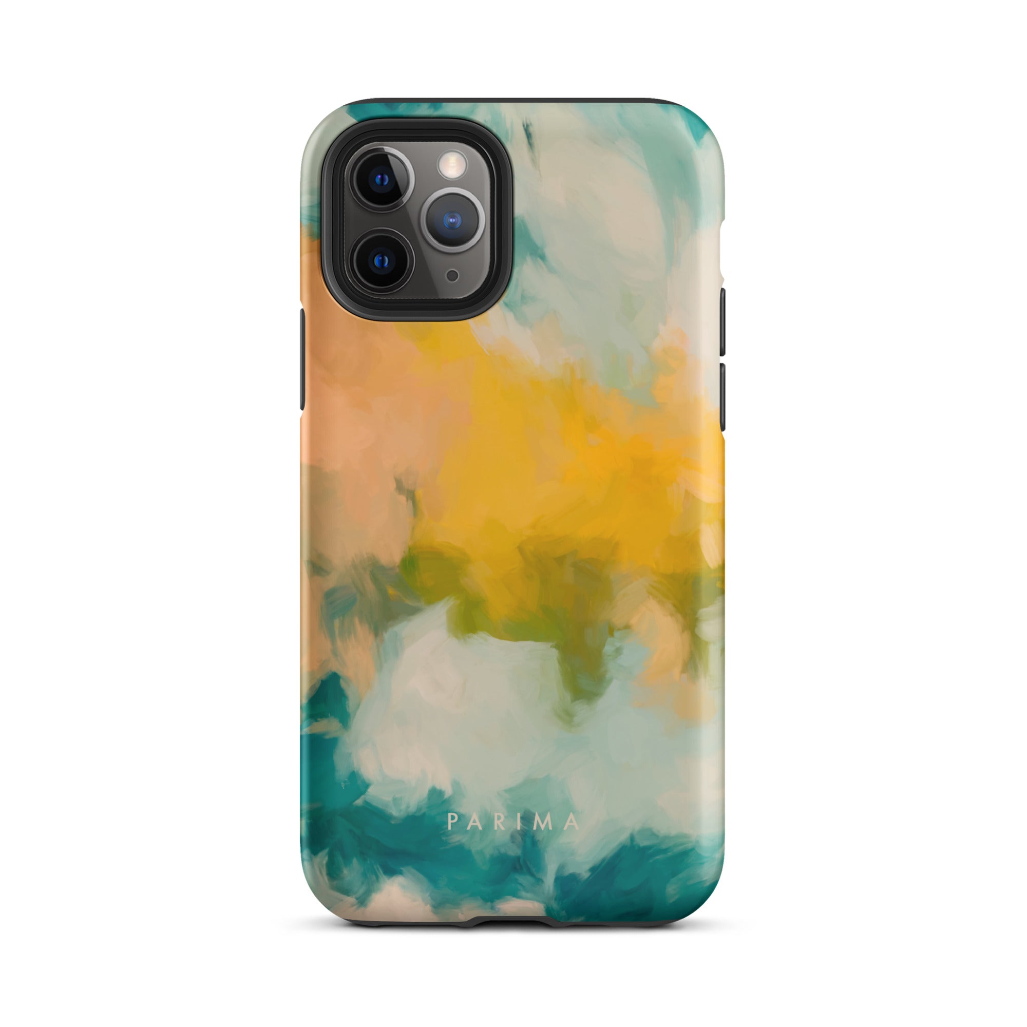 Beach Day, blue and yellow abstract art - iPhone 11 Pro tough case by Parima Studio