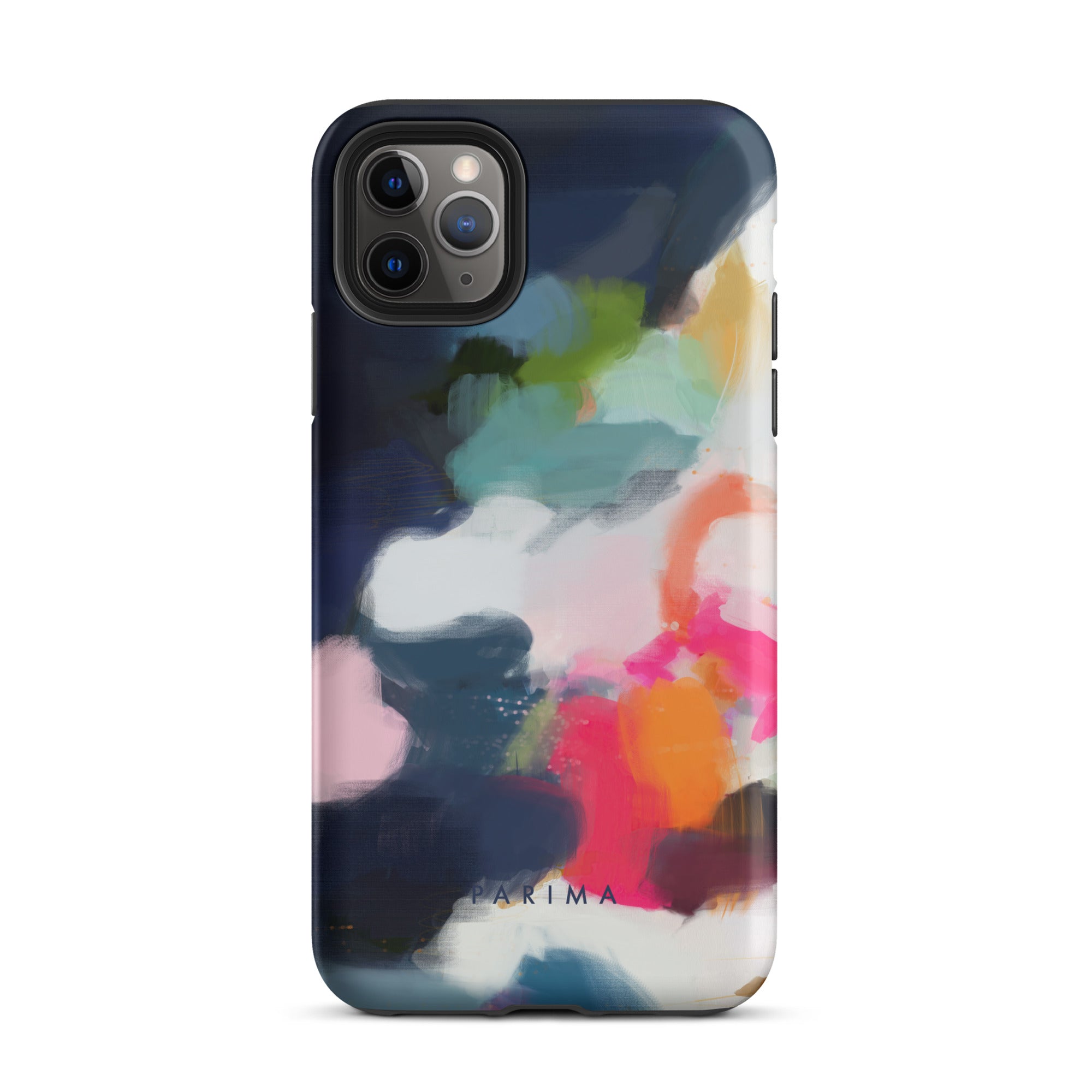 Eliza, pink and blue abstract art - iPhone 11 Pro Max tough case by Parima Studio