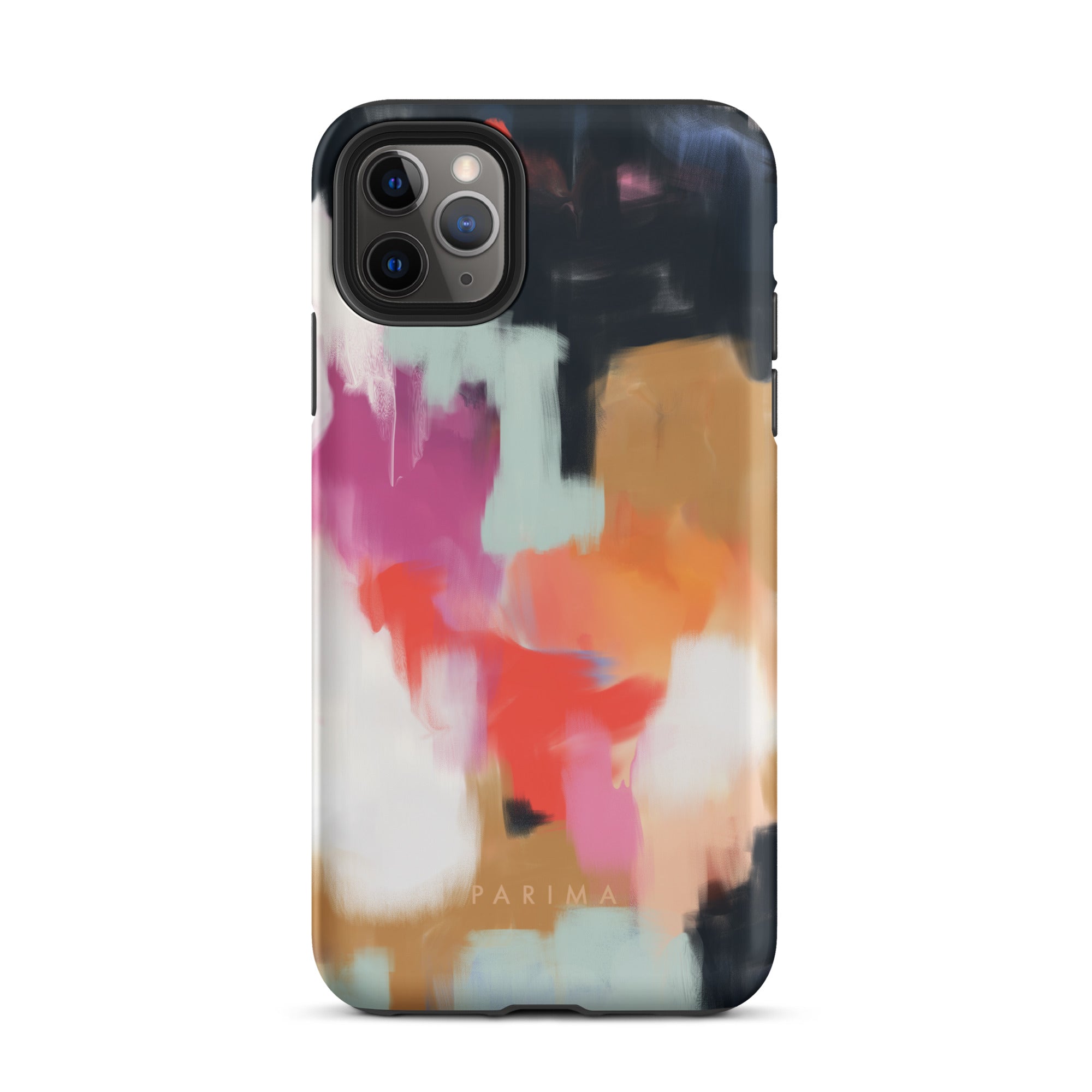 Ruthie, blue and pink abstract art on iPhone 11 Pro Max tough case by Parima Studio