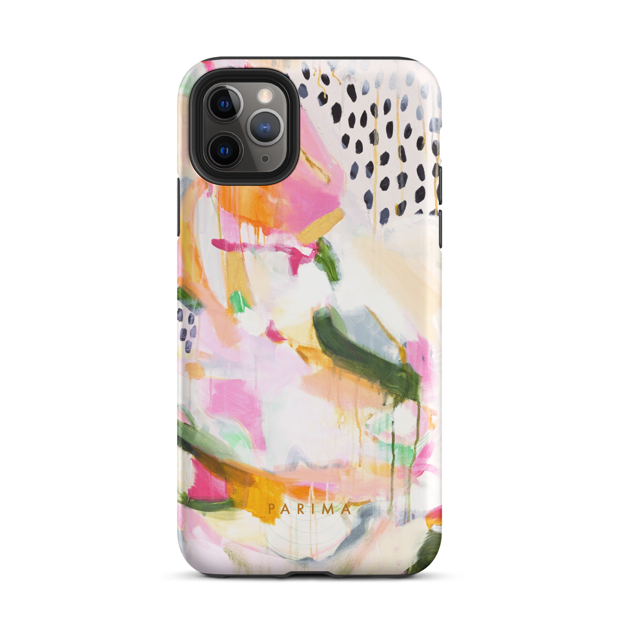 Adira, pink and green abstract art - iPhone 11 Pro Max tough case by Parima Studio