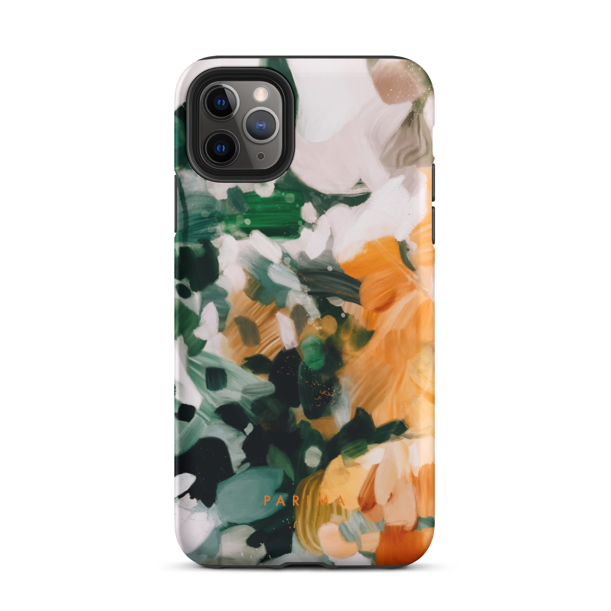 Aspen, green and orange abstract art - iPhone 11 Pro Max tough case by Parima Studio
