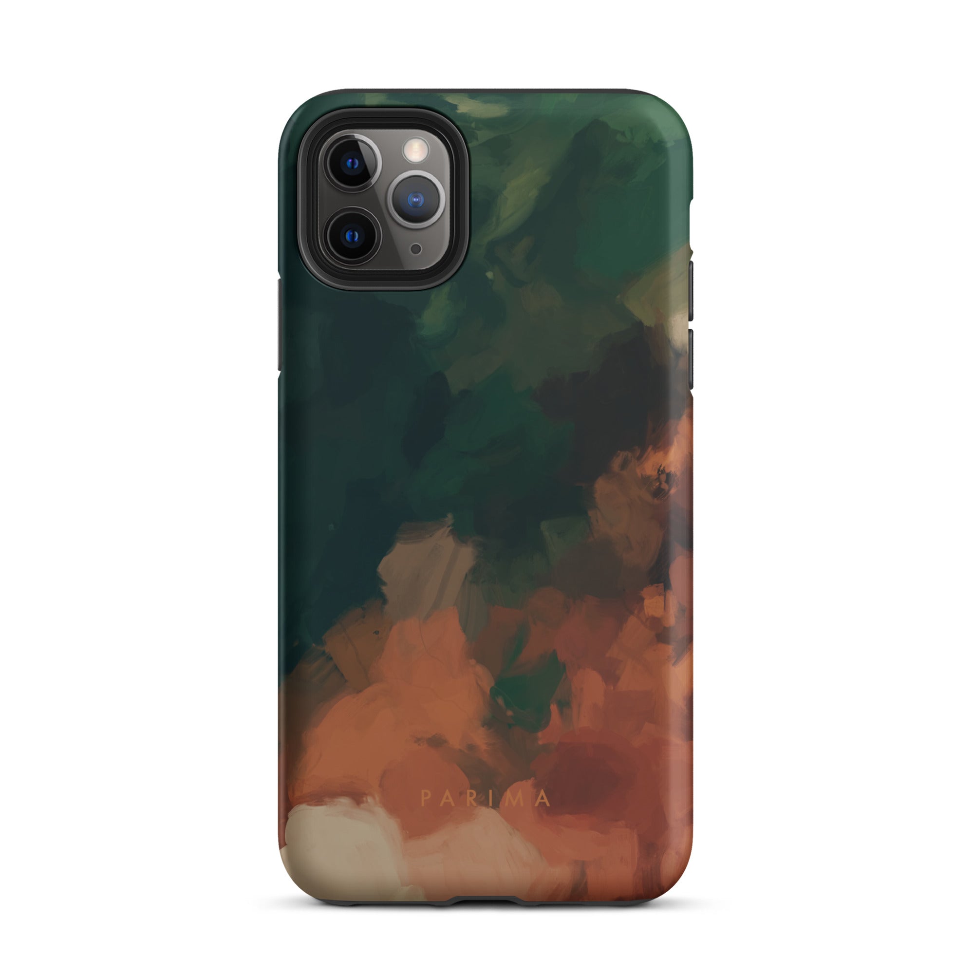Cedar, green and brown abstract art - iPhone 11 Pro Max tough case by Parima Studio