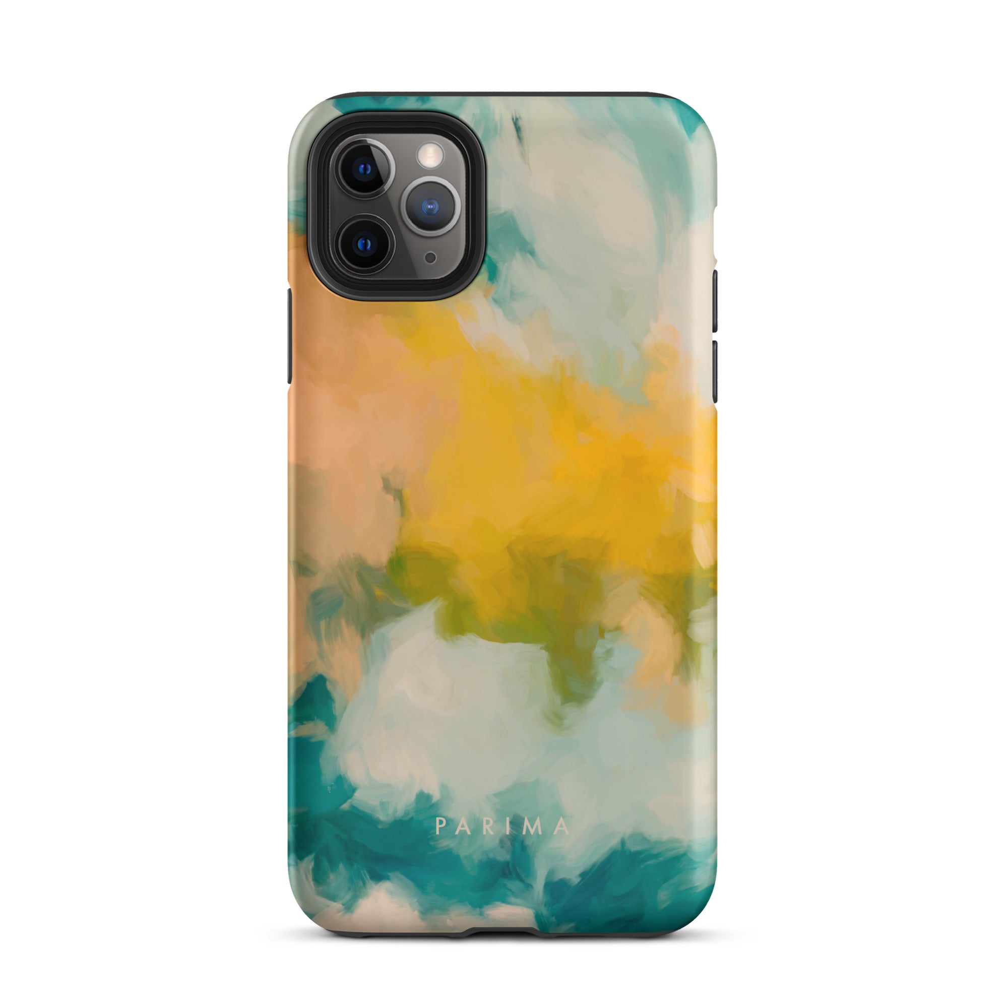 Beach Day, blue and yellow abstract art - iPhone 11 Pro Max tough case by Parima Studio