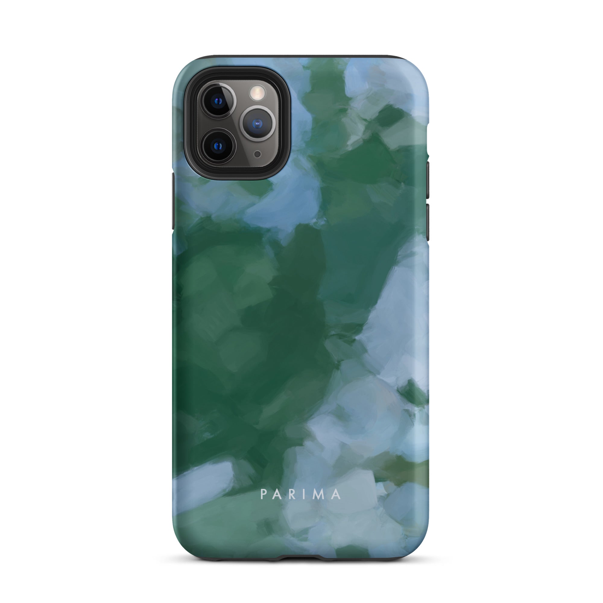 Sky and Earth - Blue and green colorful chic premium iPhone tough case. Abstract art by Patricia Vargas of Parima Studio