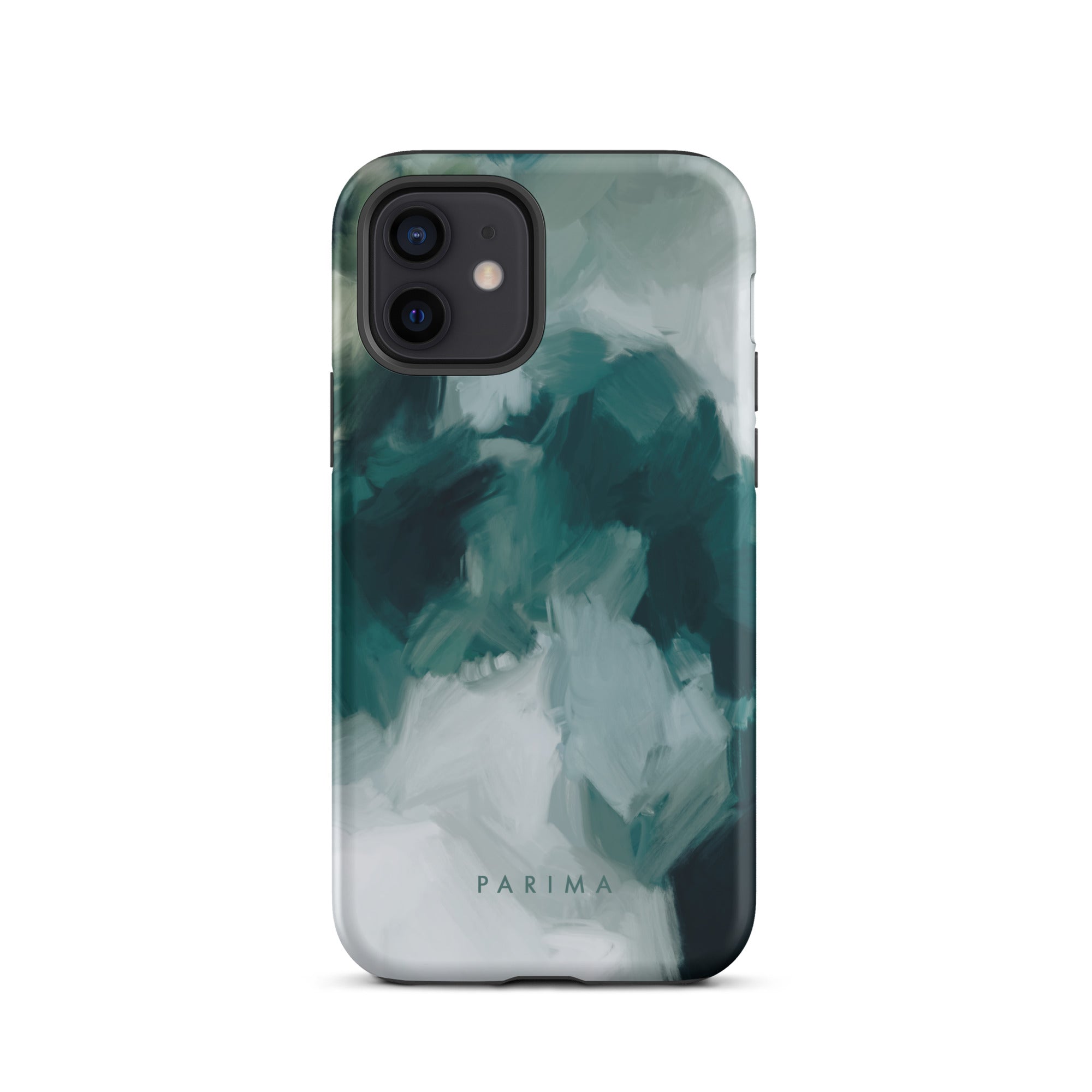 Echo, emerald green abstract art - iPhone 12 tough case by Parima Studio