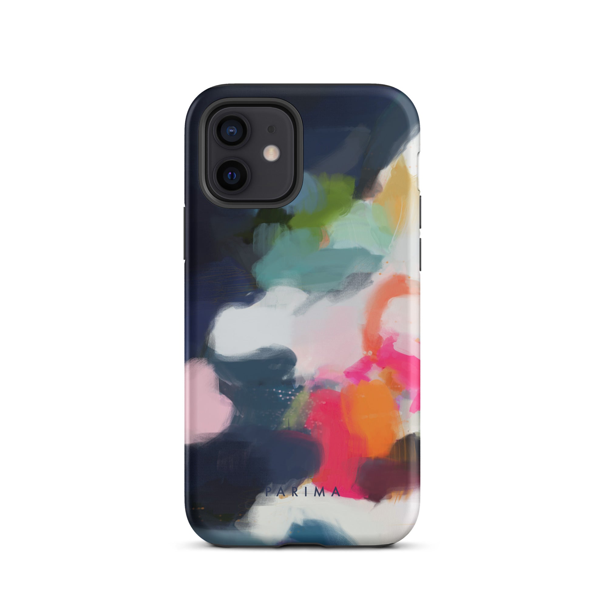 Eliza, pink and blue abstract art - iPhone 12 tough case by Parima Studio