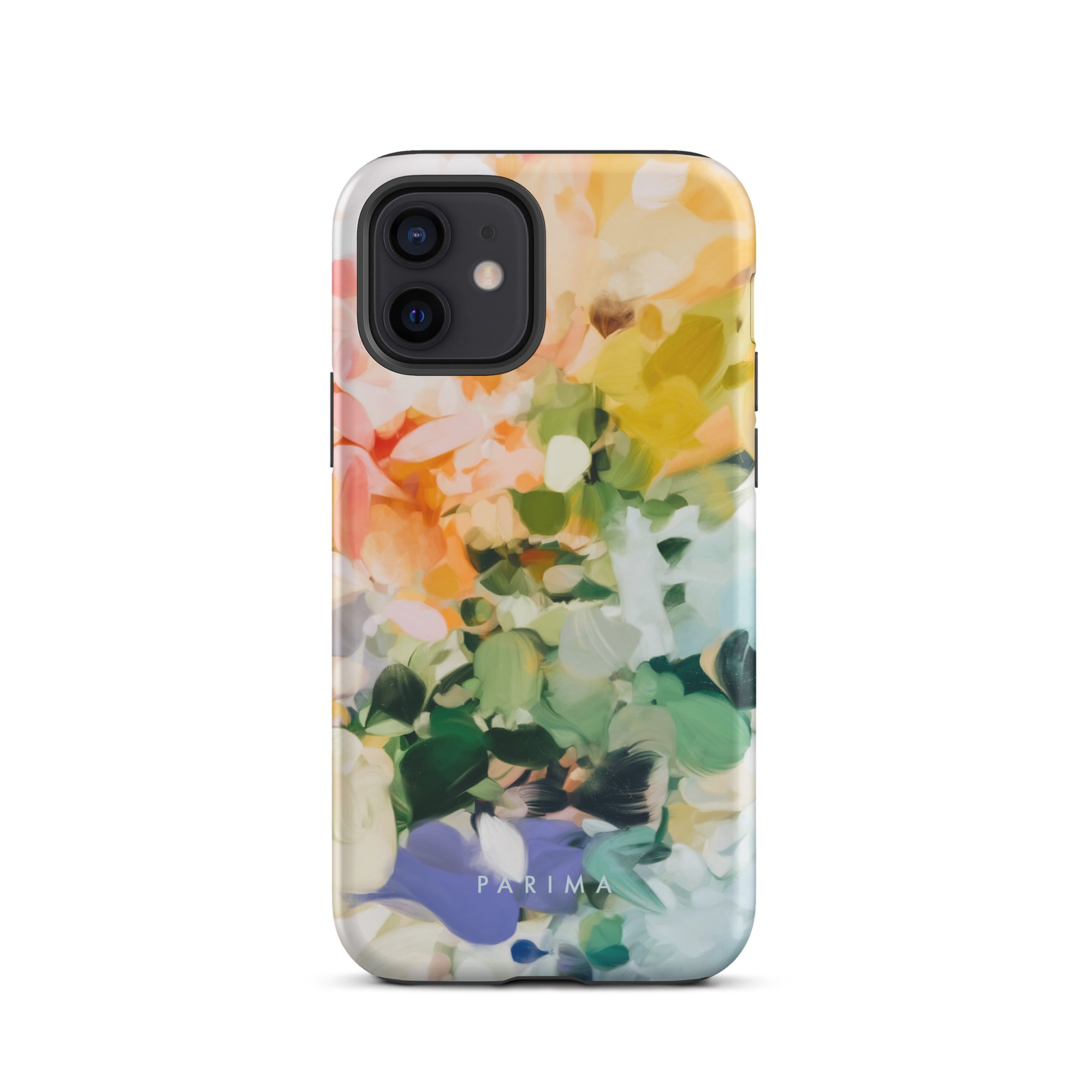 June, green and yellow abstract art - iPhone 12 tough case by Parima Studio