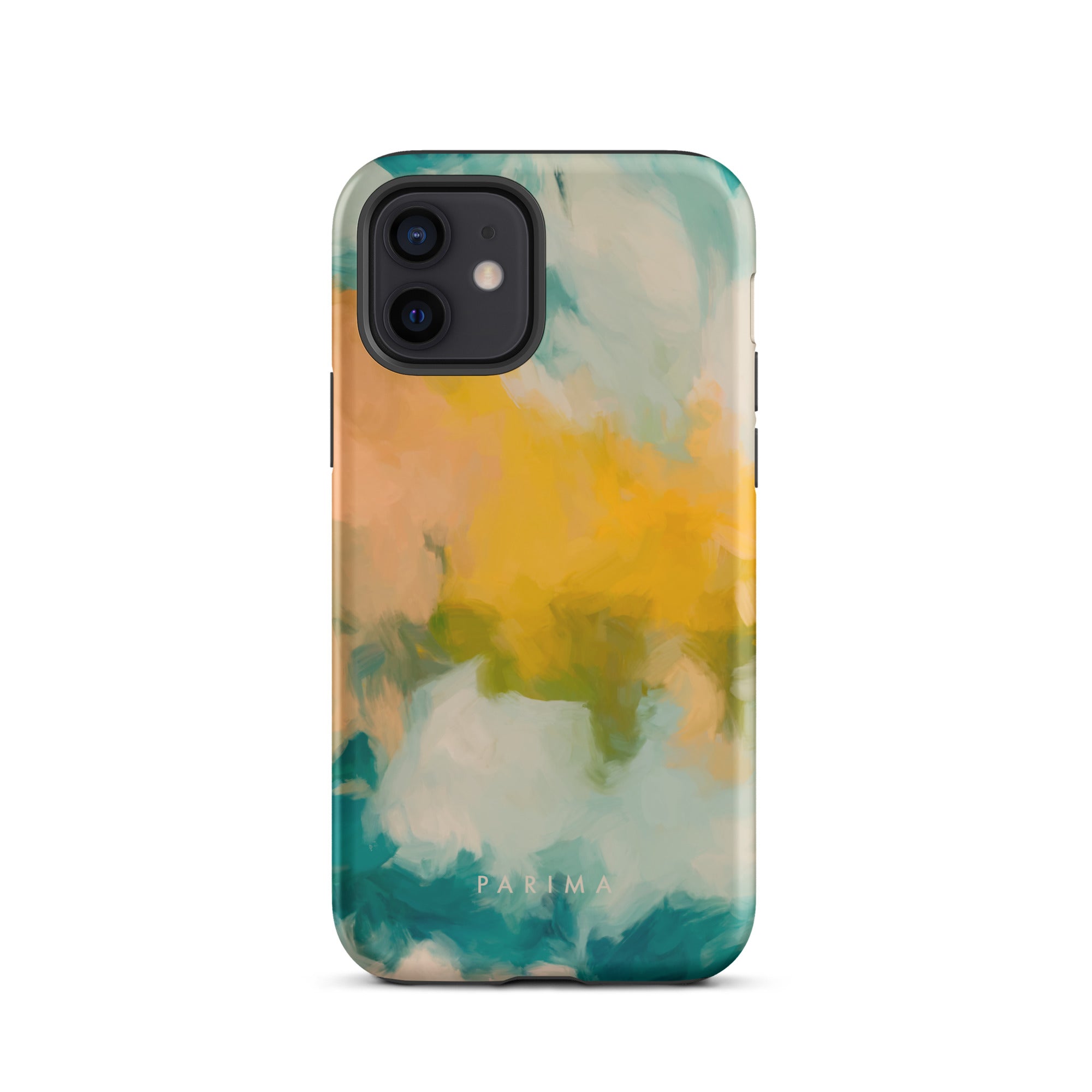Beach Day, blue and yellow abstract art - iPhone 12 tough case by Parima Studio