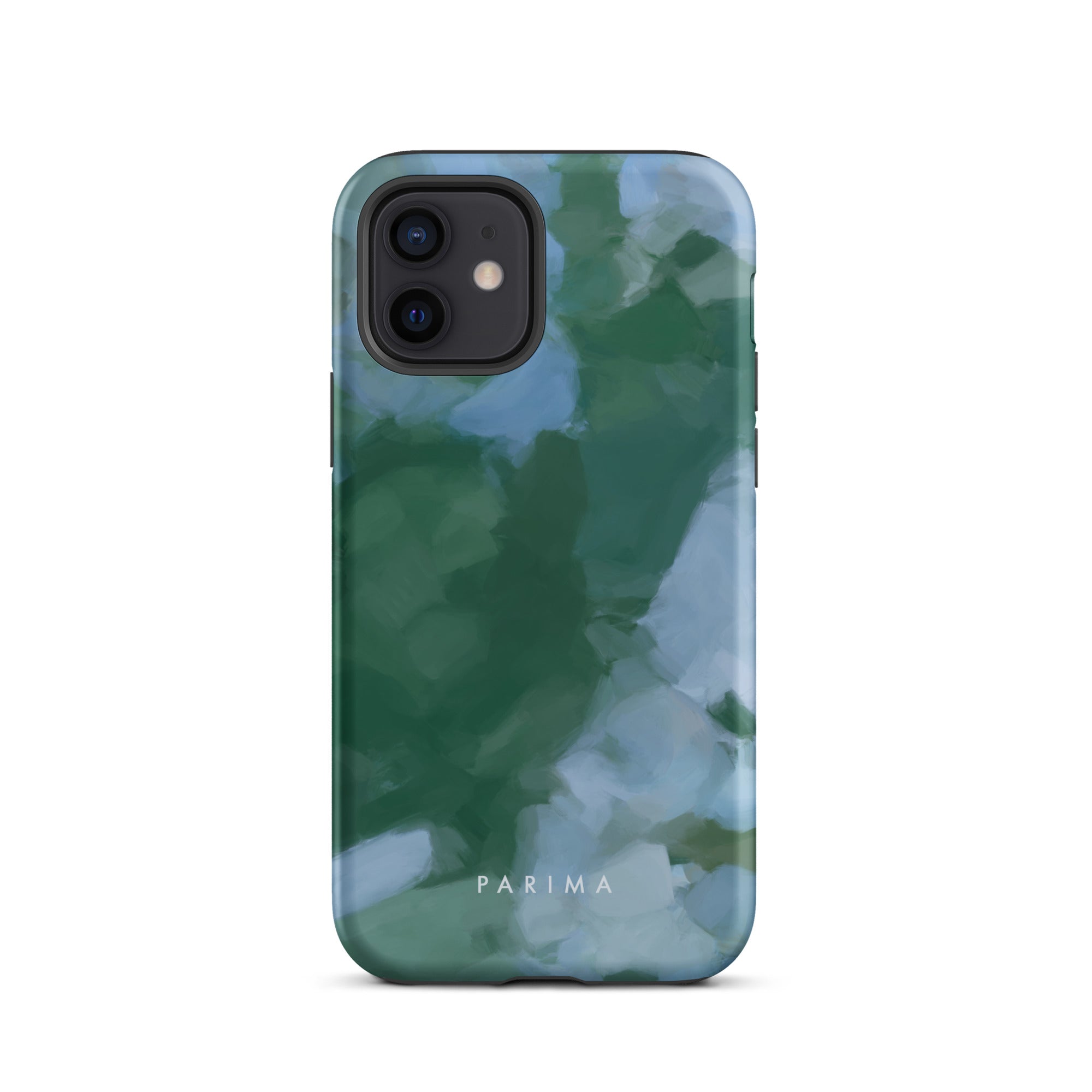 Sky and Earth - Blue and green colorful chic premium iPhone tough case. Abstract art by Patricia Vargas of Parima Studio