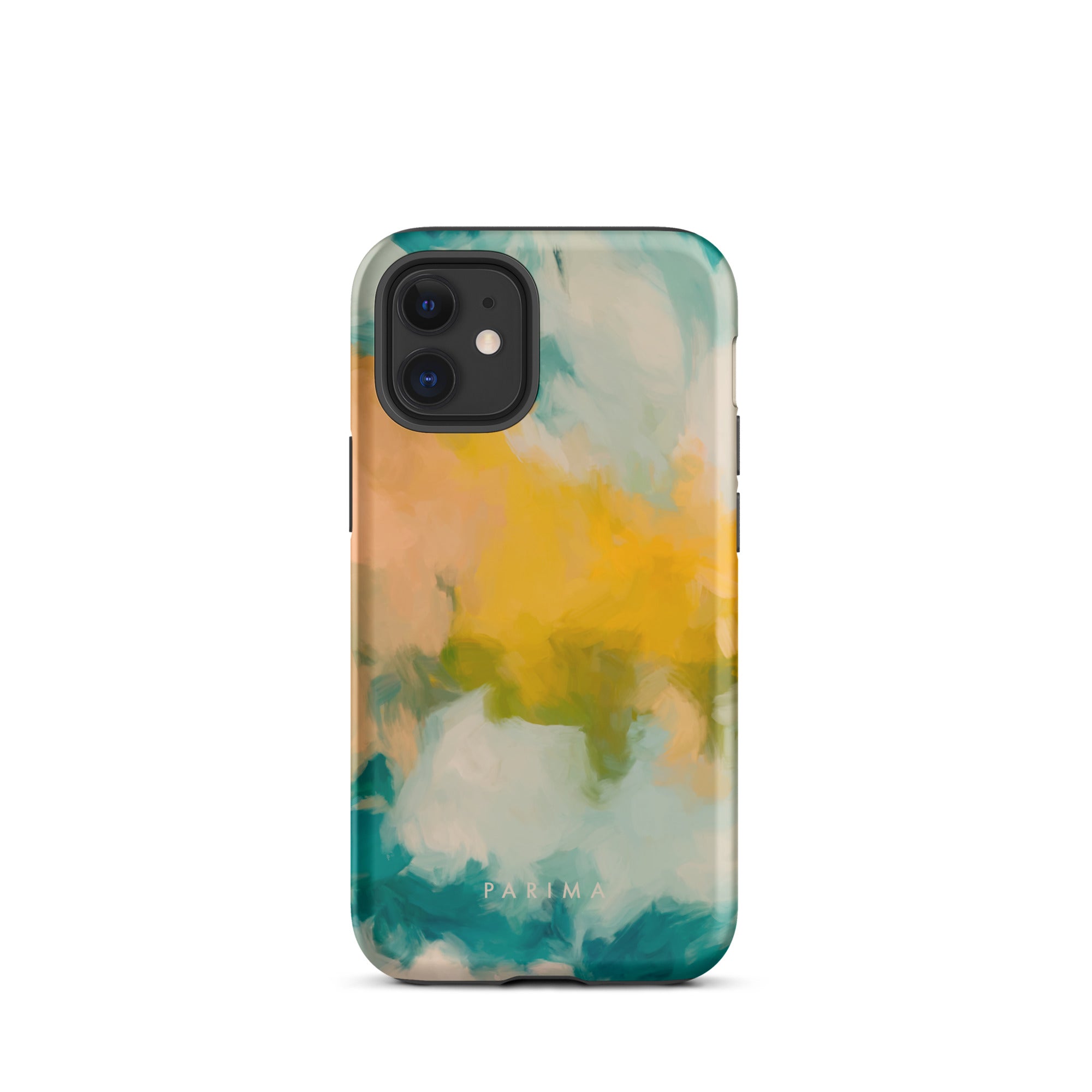 Beach Day, blue and yellow abstract art - iPhone 12 mini tough case by Parima Studio