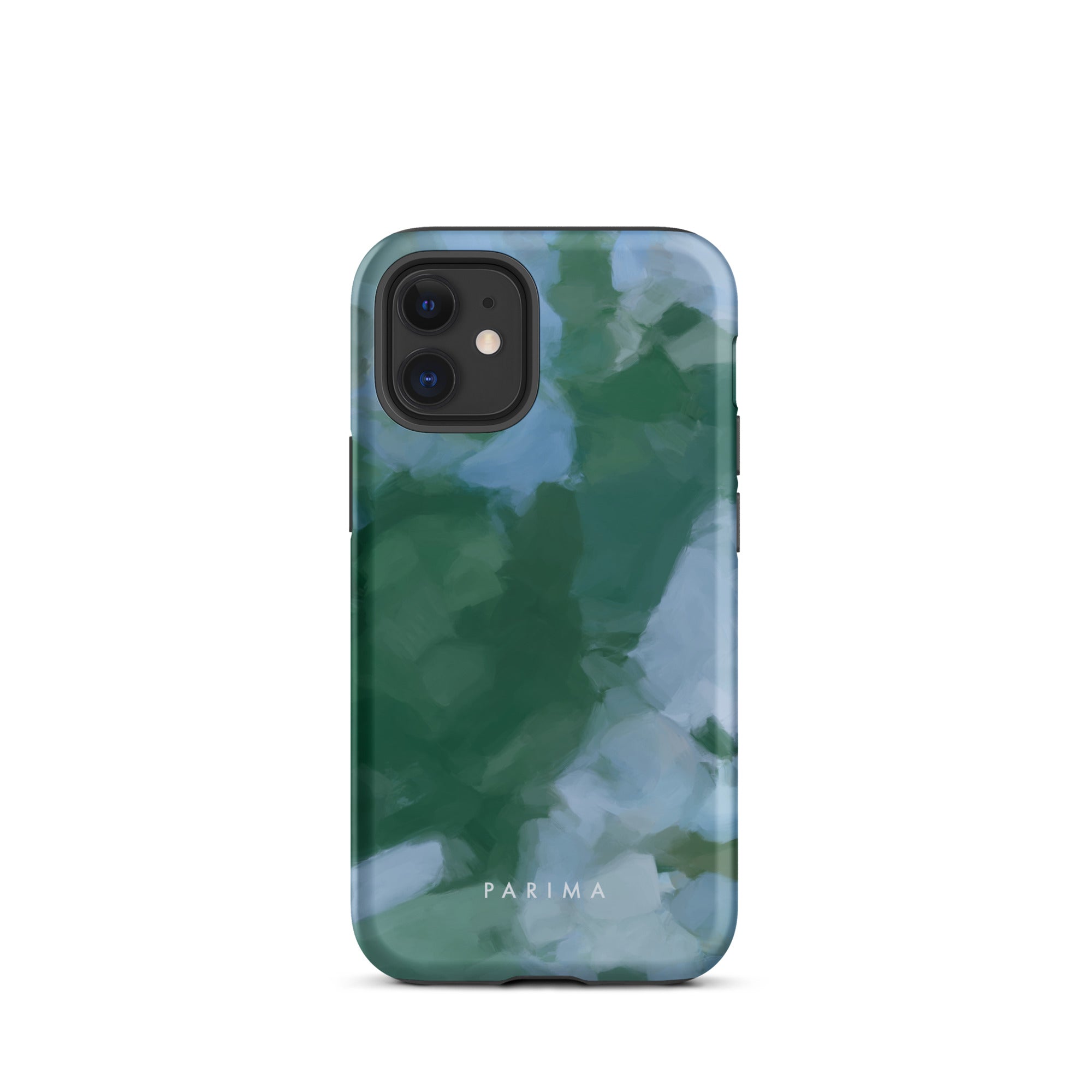 Sky and Earth - Blue and green colorful chic premium iPhone tough case. Abstract art by Patricia Vargas of Parima Studio