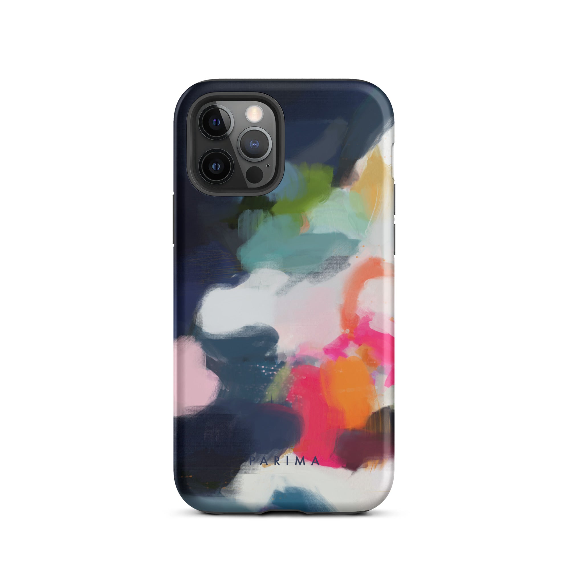 Eliza, pink and blue abstract art - iPhone 12 Pro tough case by Parima Studio