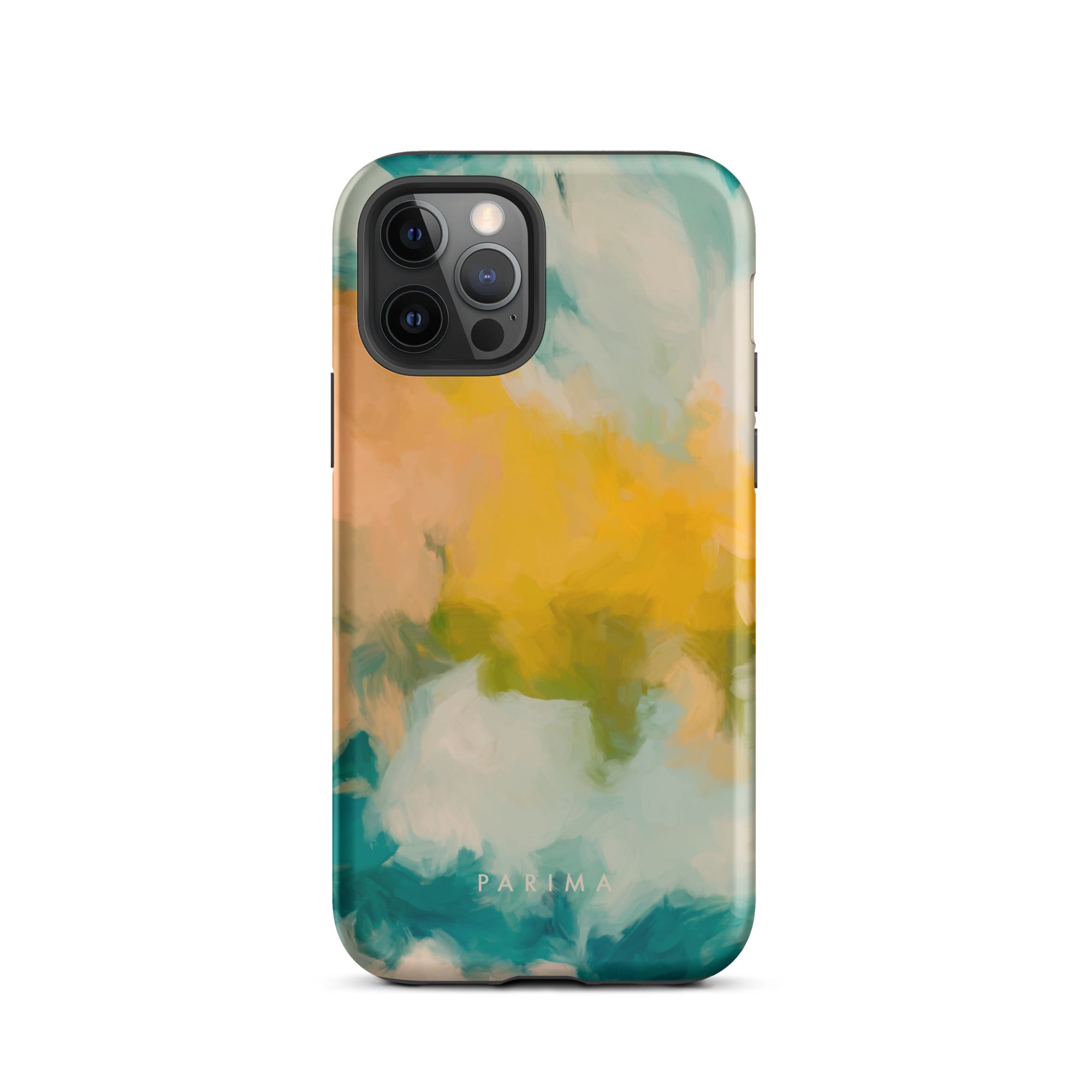 Beach Day, blue and yellow abstract art - iPhone 12 Pro tough case by Parima Studio