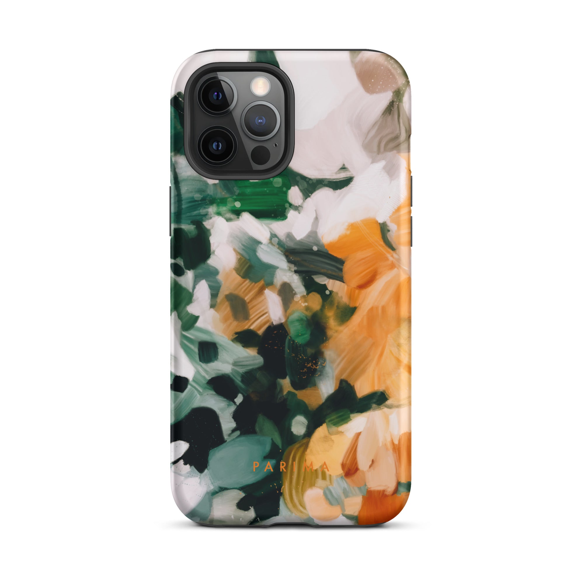 Aspen, green and orange abstract art - iPhone 12 Pro tough case by Parima Studio