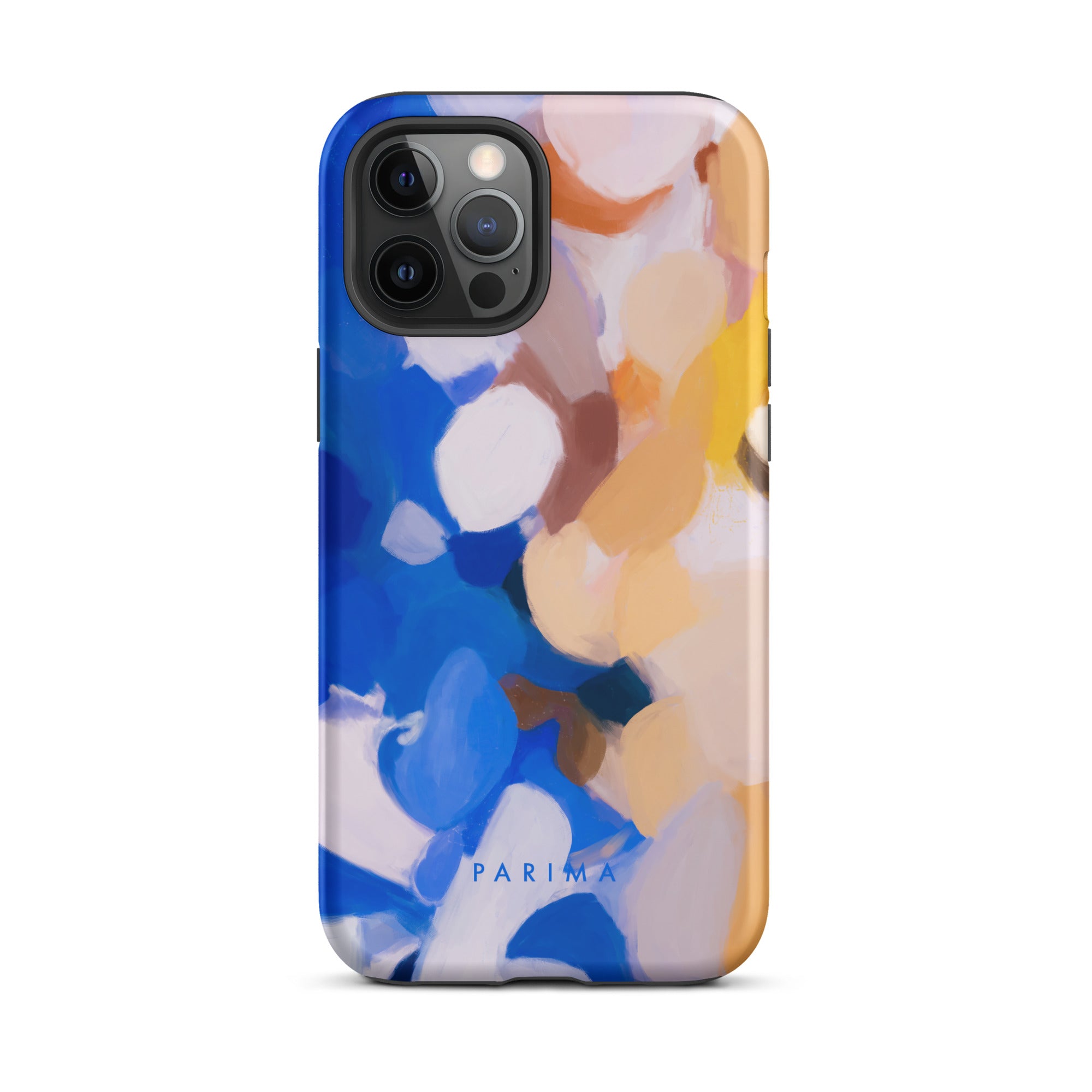 Bluebell, blue and yellow abstract art - iPhone 12 Pro Max tough case by Parima Studio