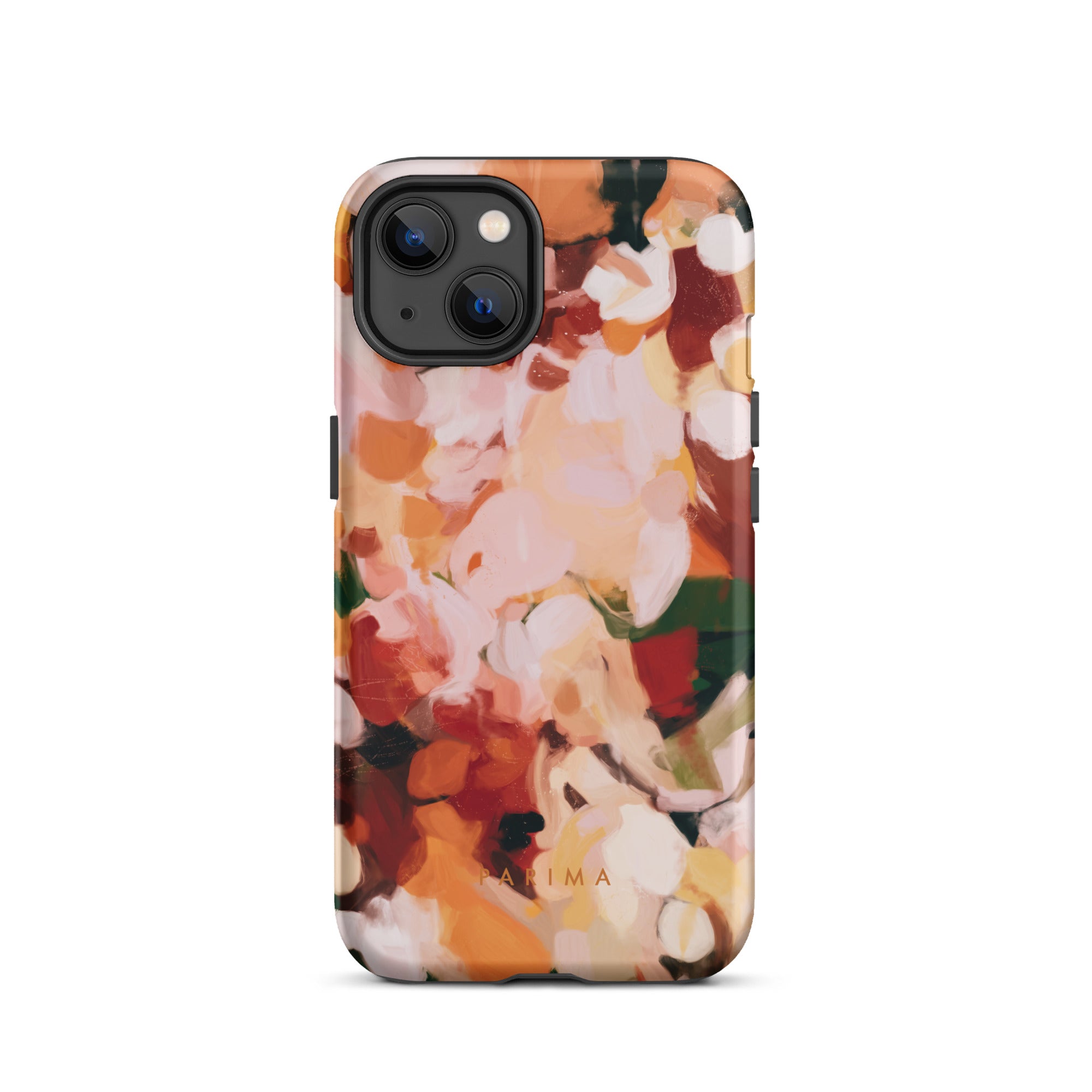 The Grove, pink and green abstract art on iPhone 13 tough case by Parima Studio