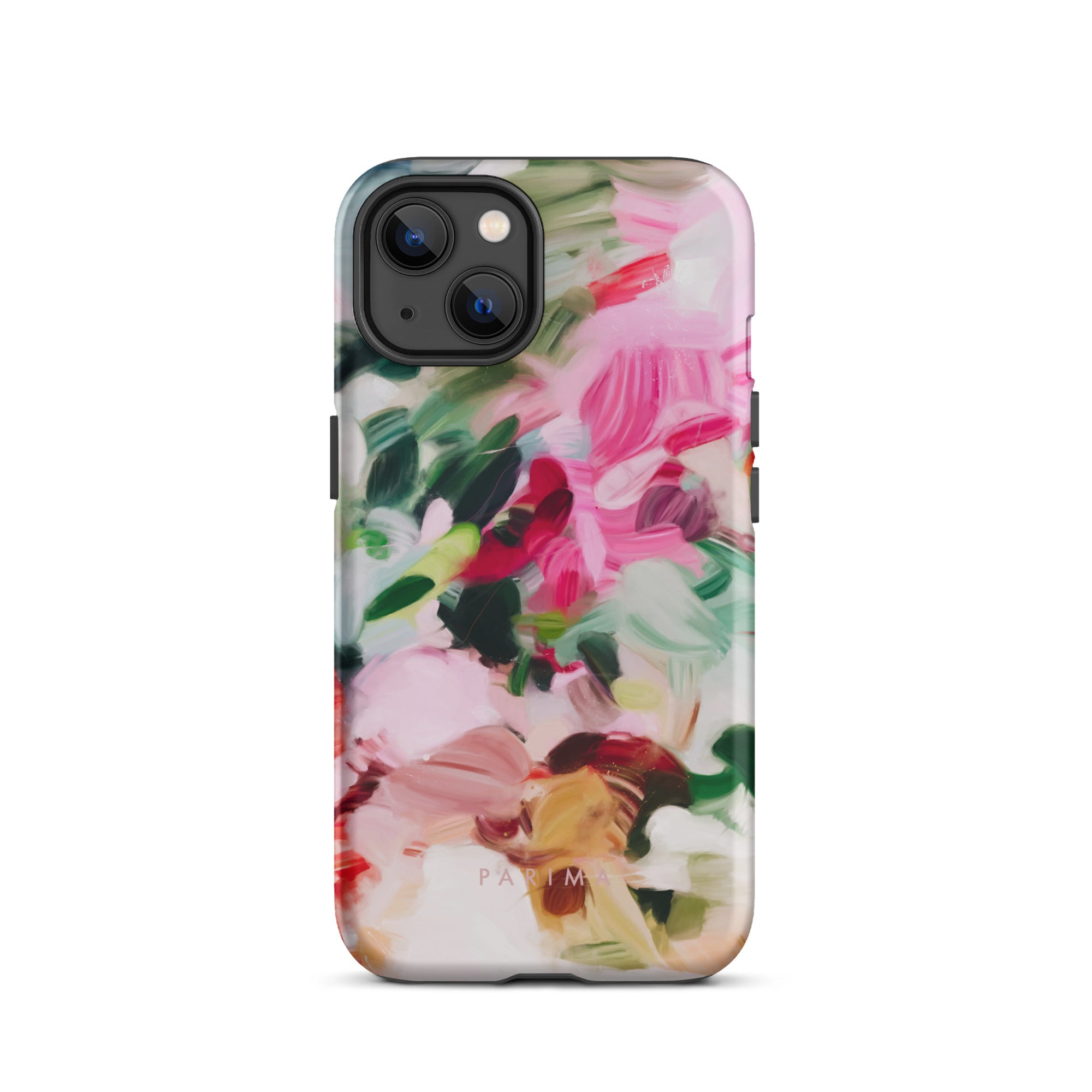 Bloom, pink and green abstract art - iPhone 13 tough case by Parima Studio