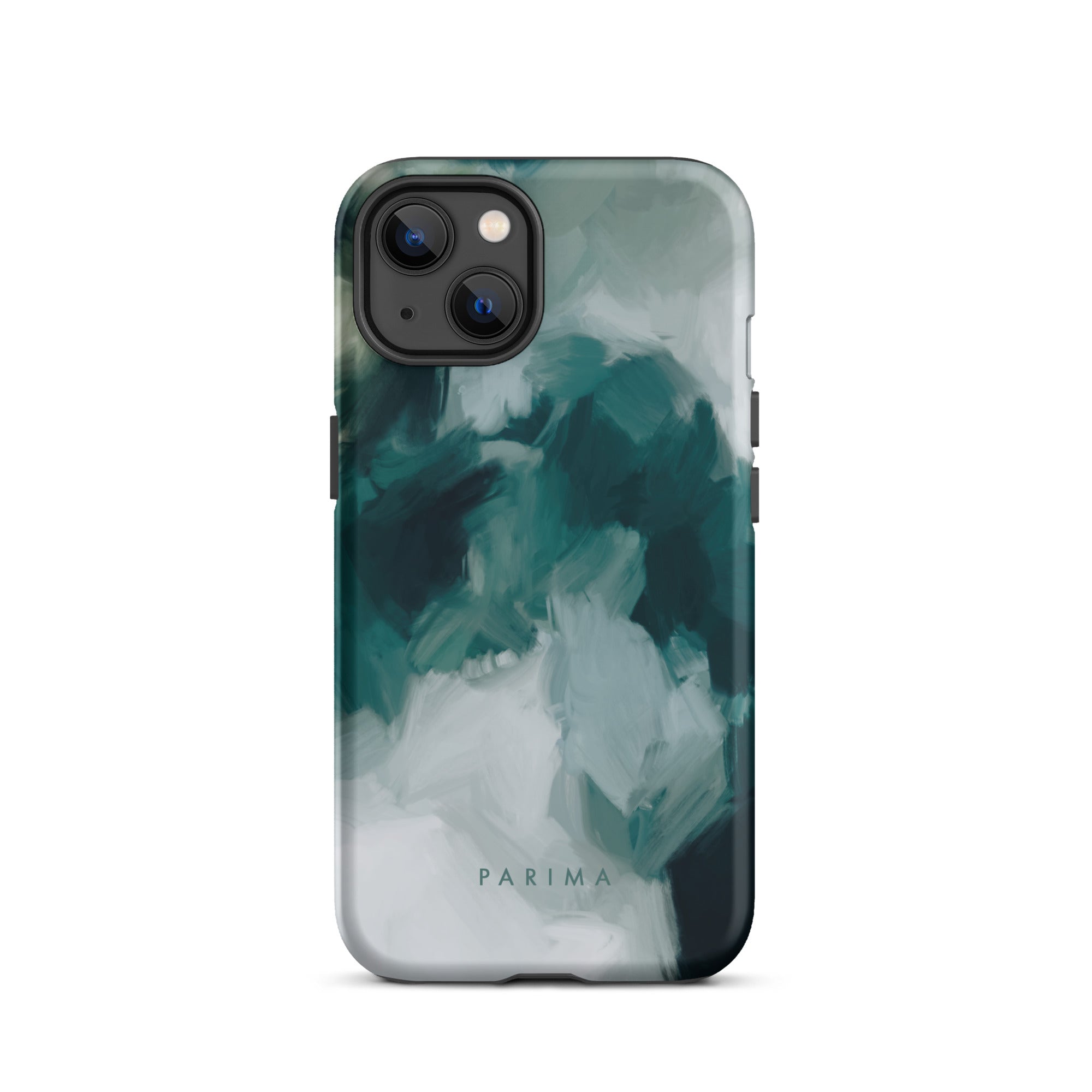 Echo, emerald green abstract art - iPhone 13 tough case by Parima Studio