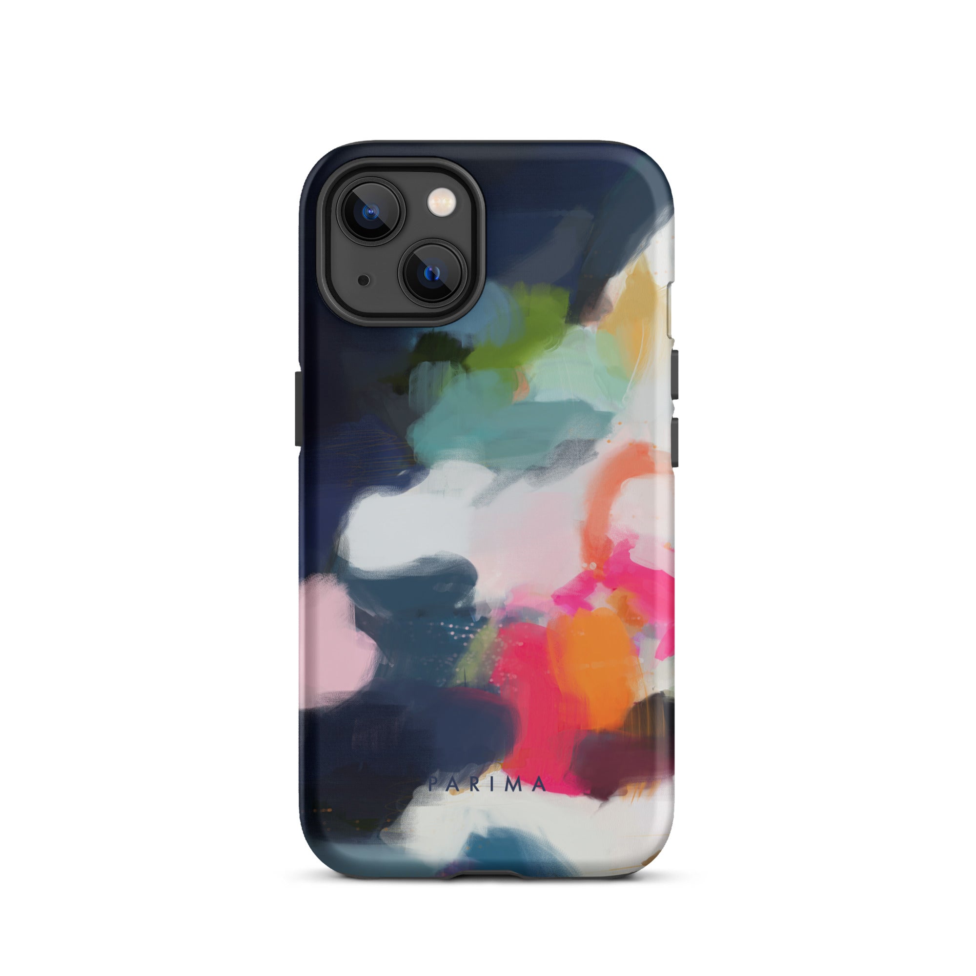 Eliza, pink and blue abstract art - iPhone 13 tough case by Parima Studio