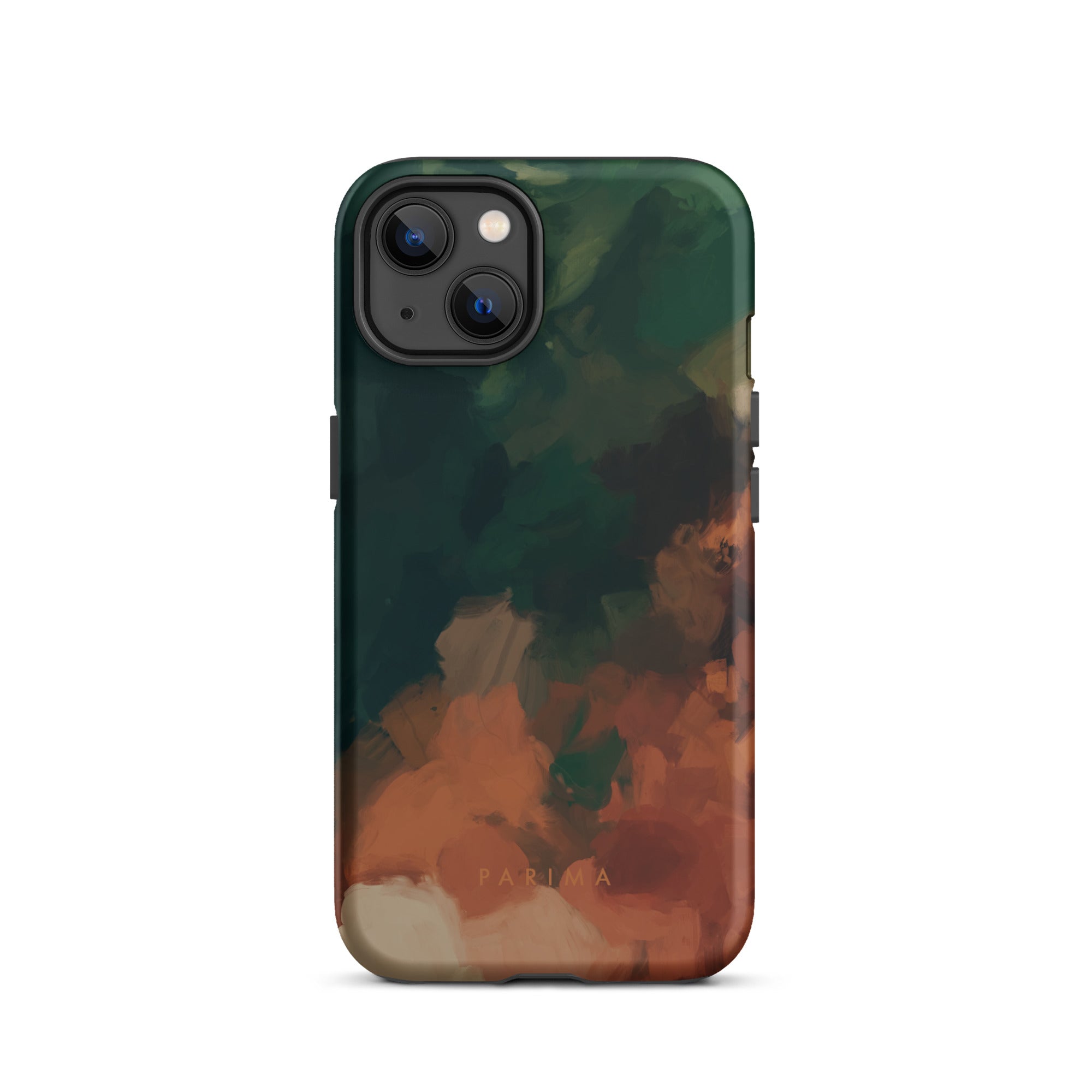 Cedar, green and brown abstract art - iPhone 13 tough case by Parima Studio
