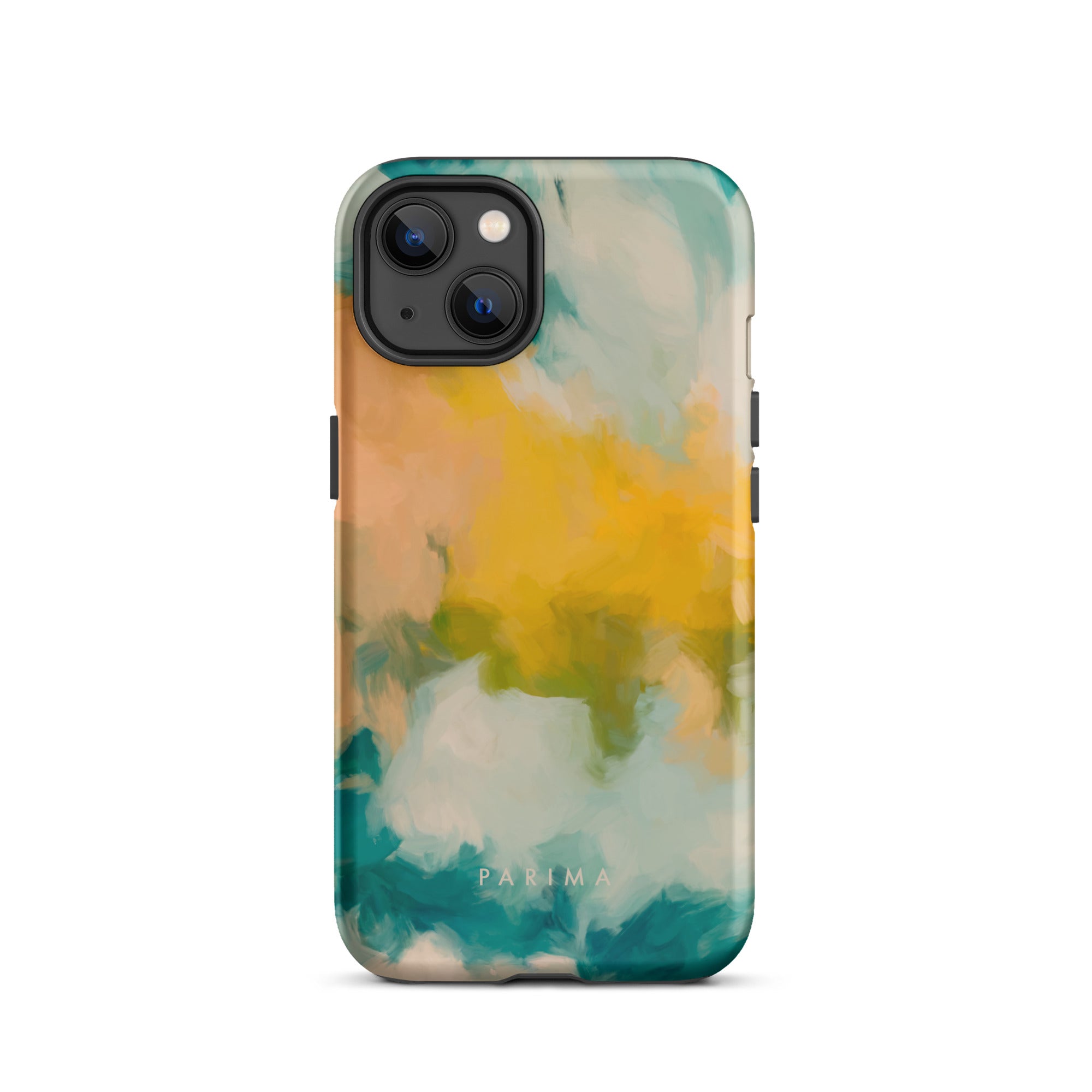 Beach Day, blue and yellow abstract art - iPhone 13 tough case by Parima Studio