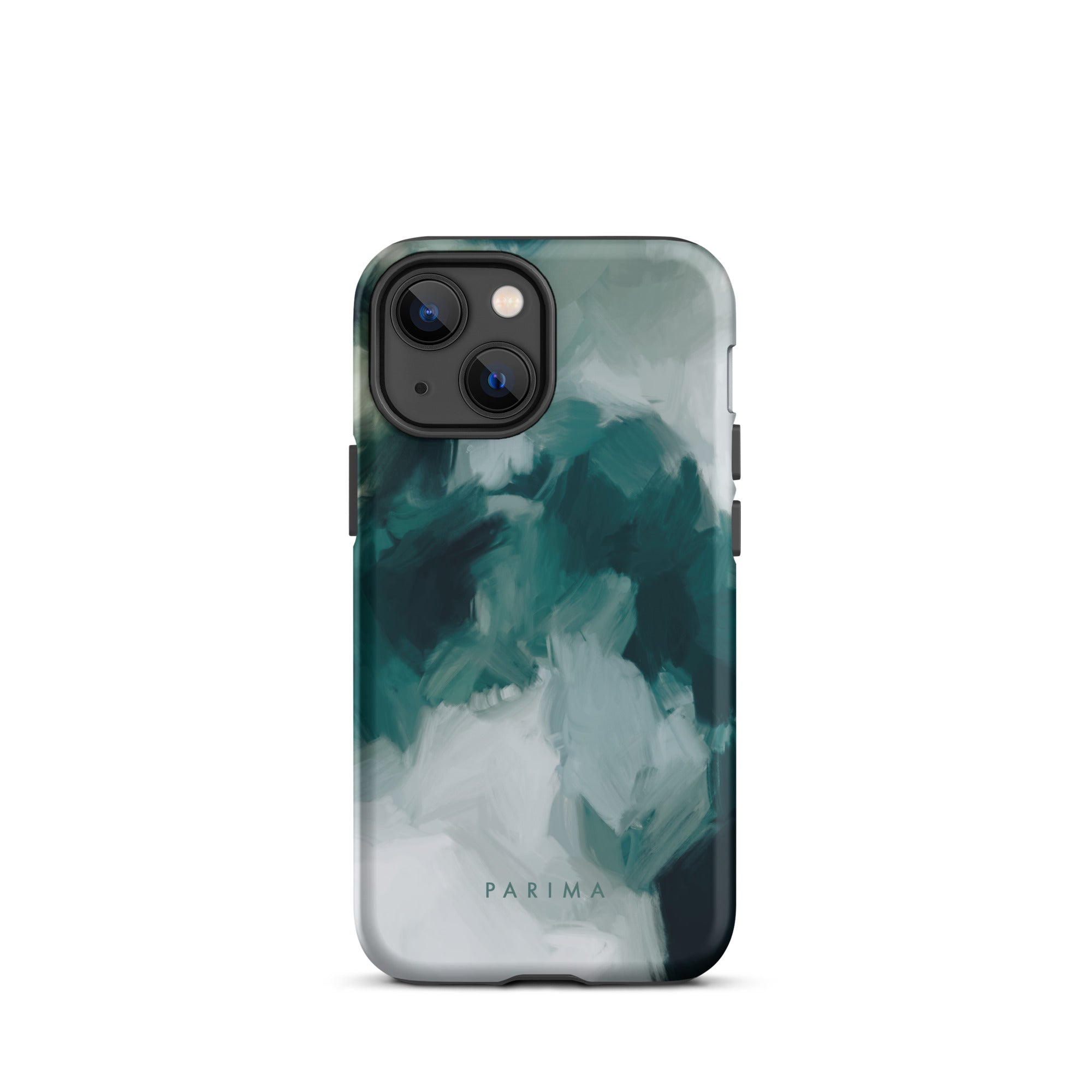 Echo, emerald green abstract art - iPhone 13 Mini tough case by Parima Studio