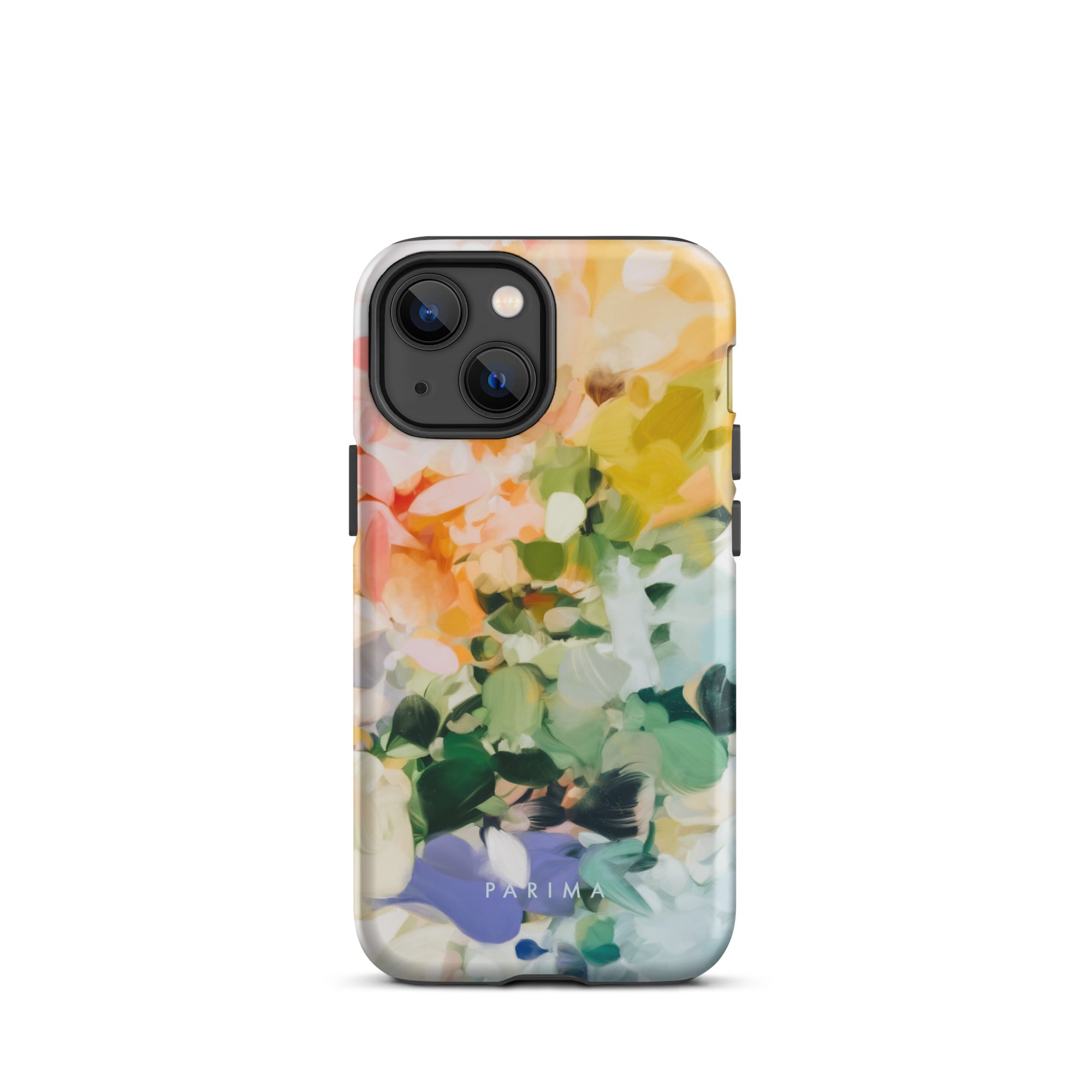 June, green and yellow abstract art - iPhone 13 Mini tough case by Parima Studio