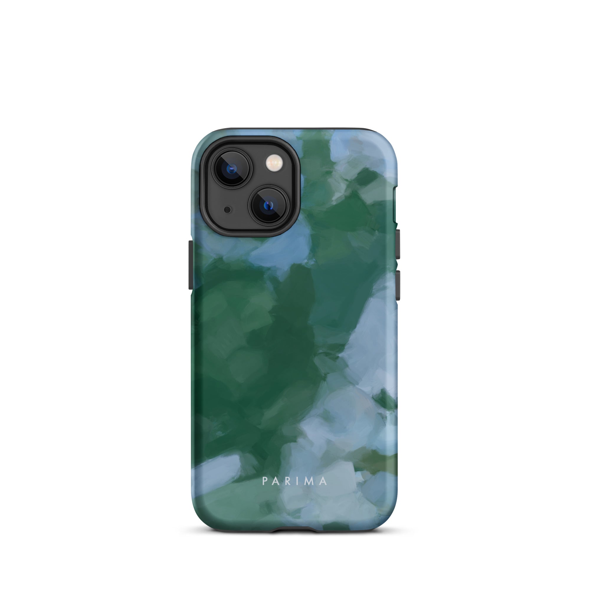 Sky and Earth - Blue and green colorful chic premium iPhone tough case. Abstract art by Patricia Vargas of Parima Studio