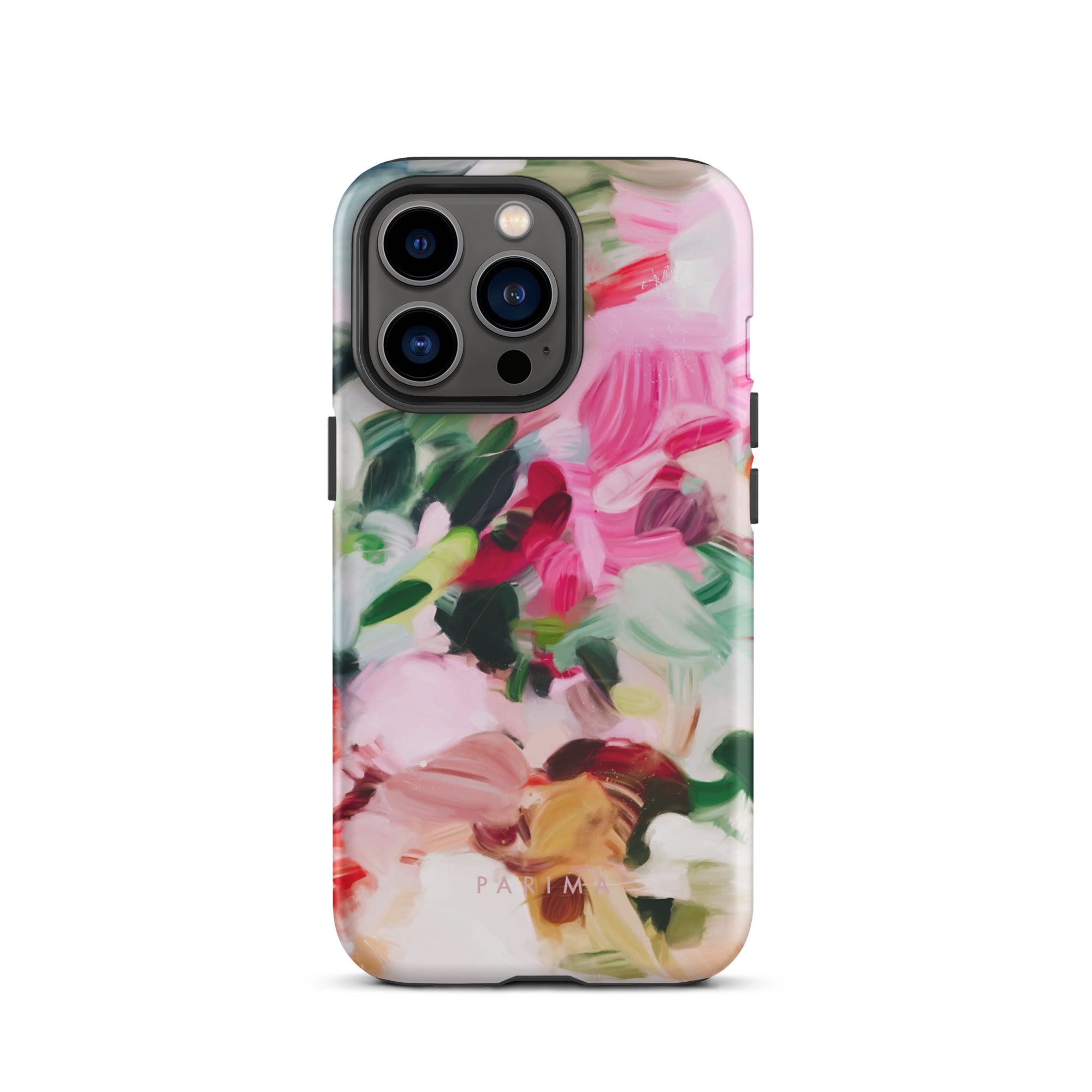 Bloom, pink and green abstract art - iPhone 13 Pro tough case by Parima Studio