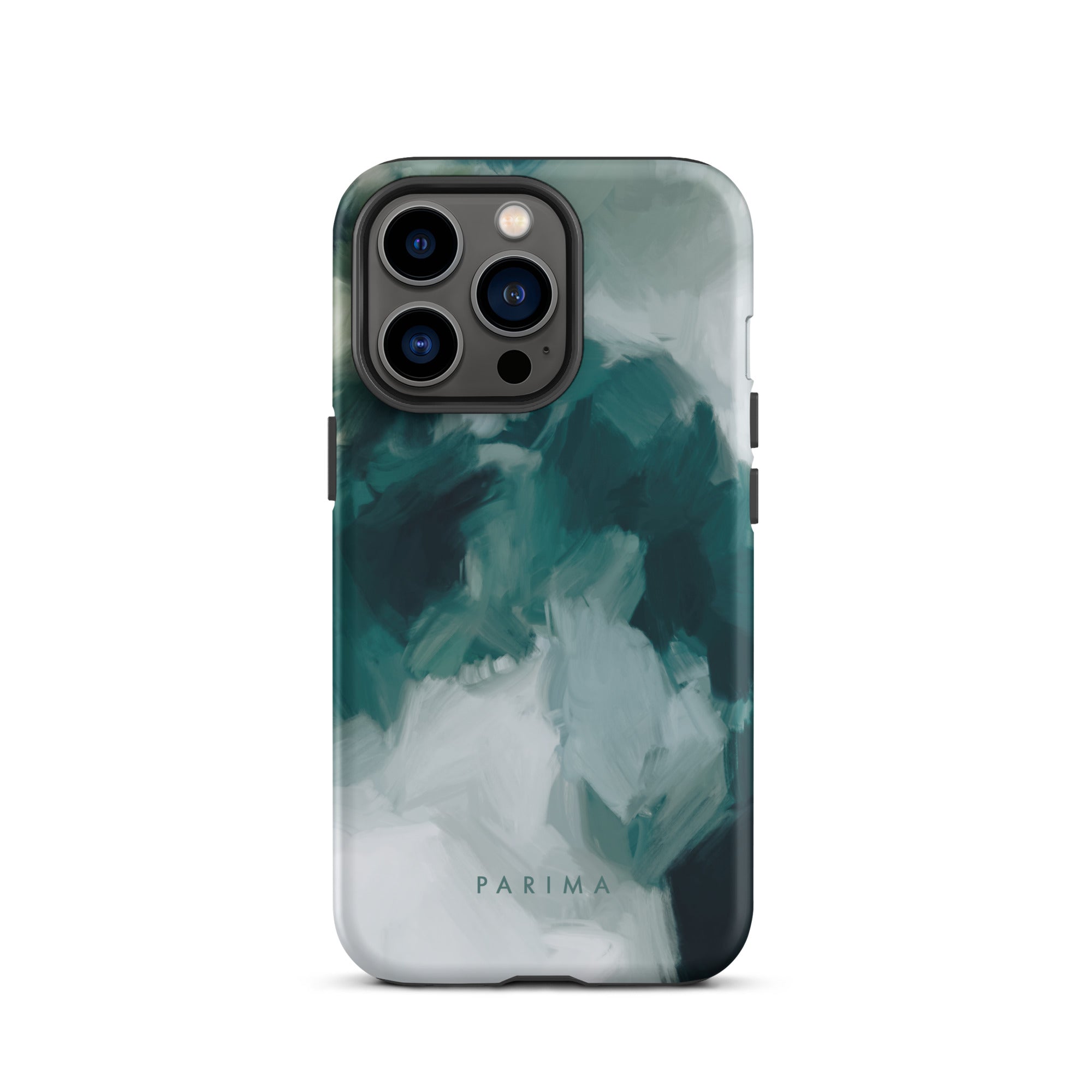 Echo, emerald green abstract art - iPhone 13 Pro tough case by Parima Studio