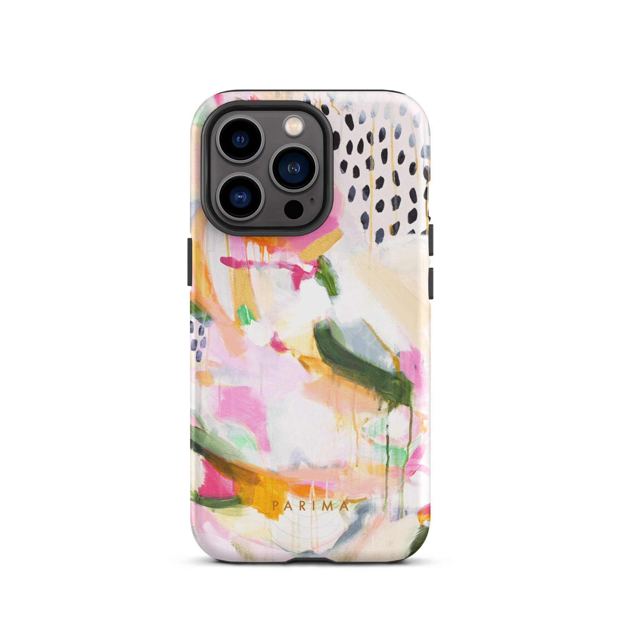 Adira, pink and green abstract art - iPhone 13 Pro tough case by Parima Studio