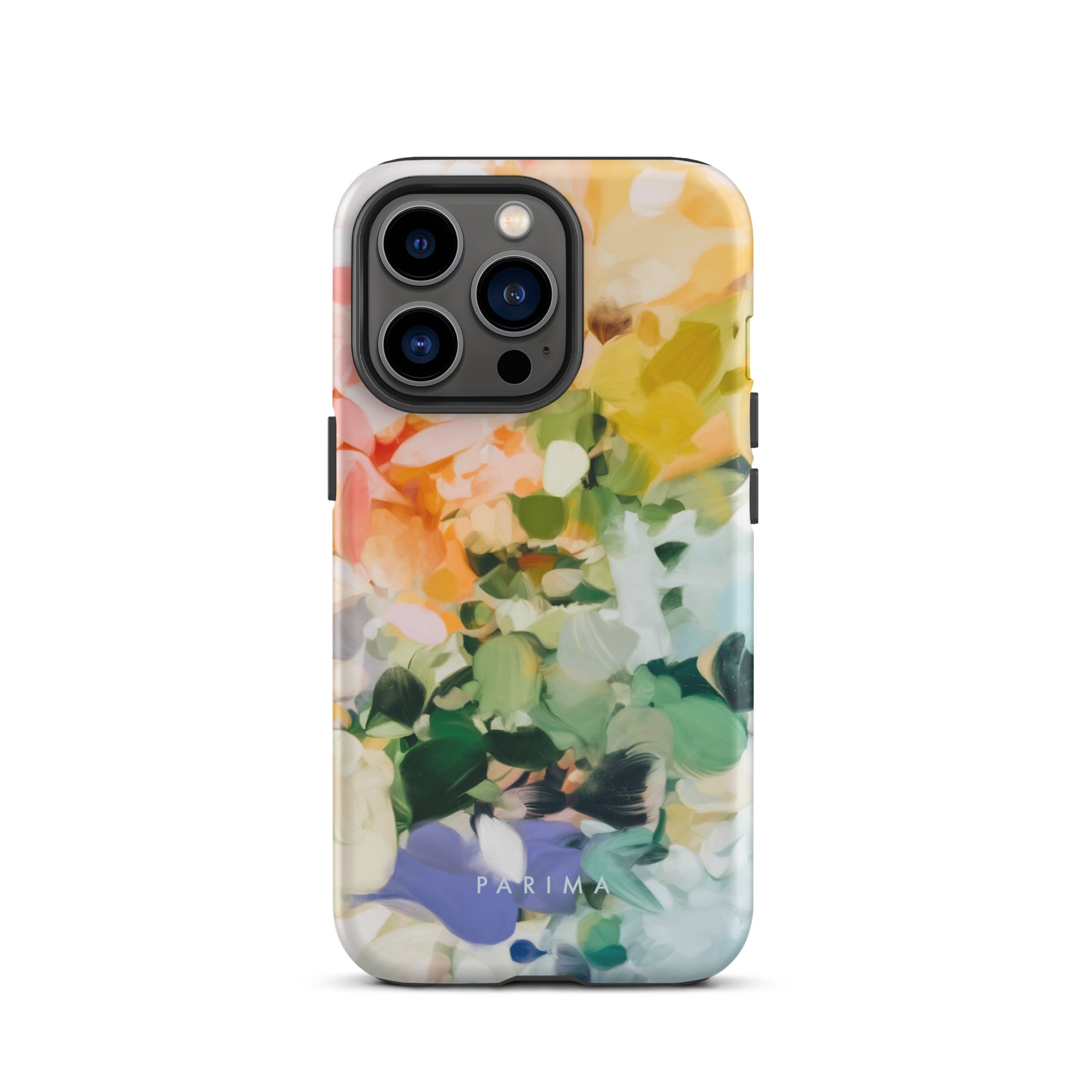June, green and yellow abstract art - iPhone 13 Pro tough case by Parima Studio