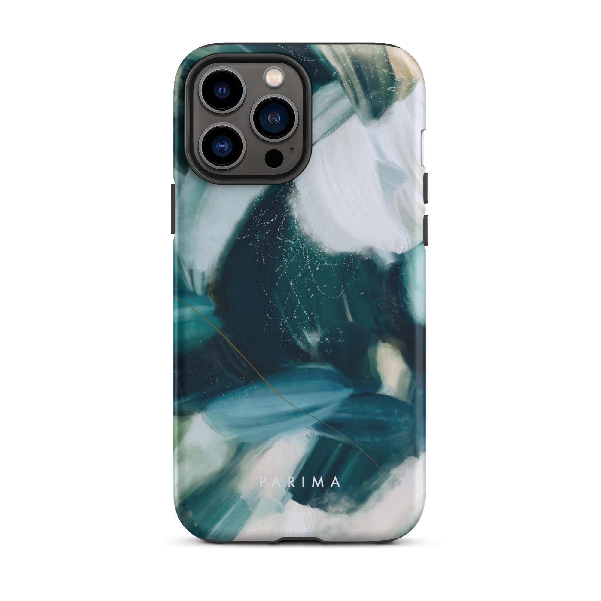 Caspian, green and blue abstract art - iPhone 13 Pro Max tough case by Parima Studio