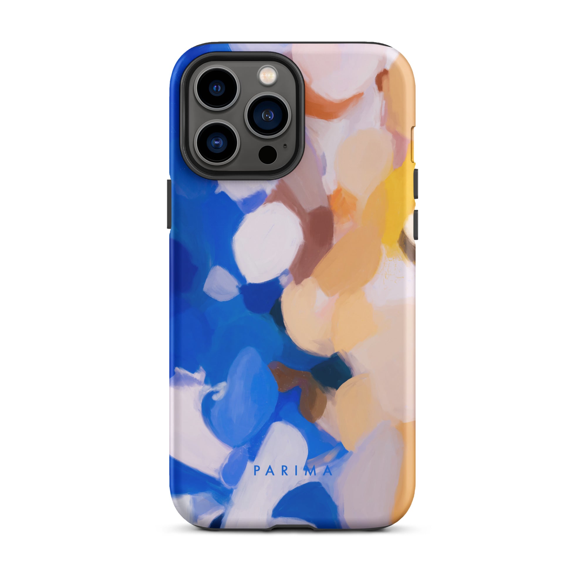Bluebell, blue and yellow abstract art - iPhone 13 Pro Max tough case by Parima Studio