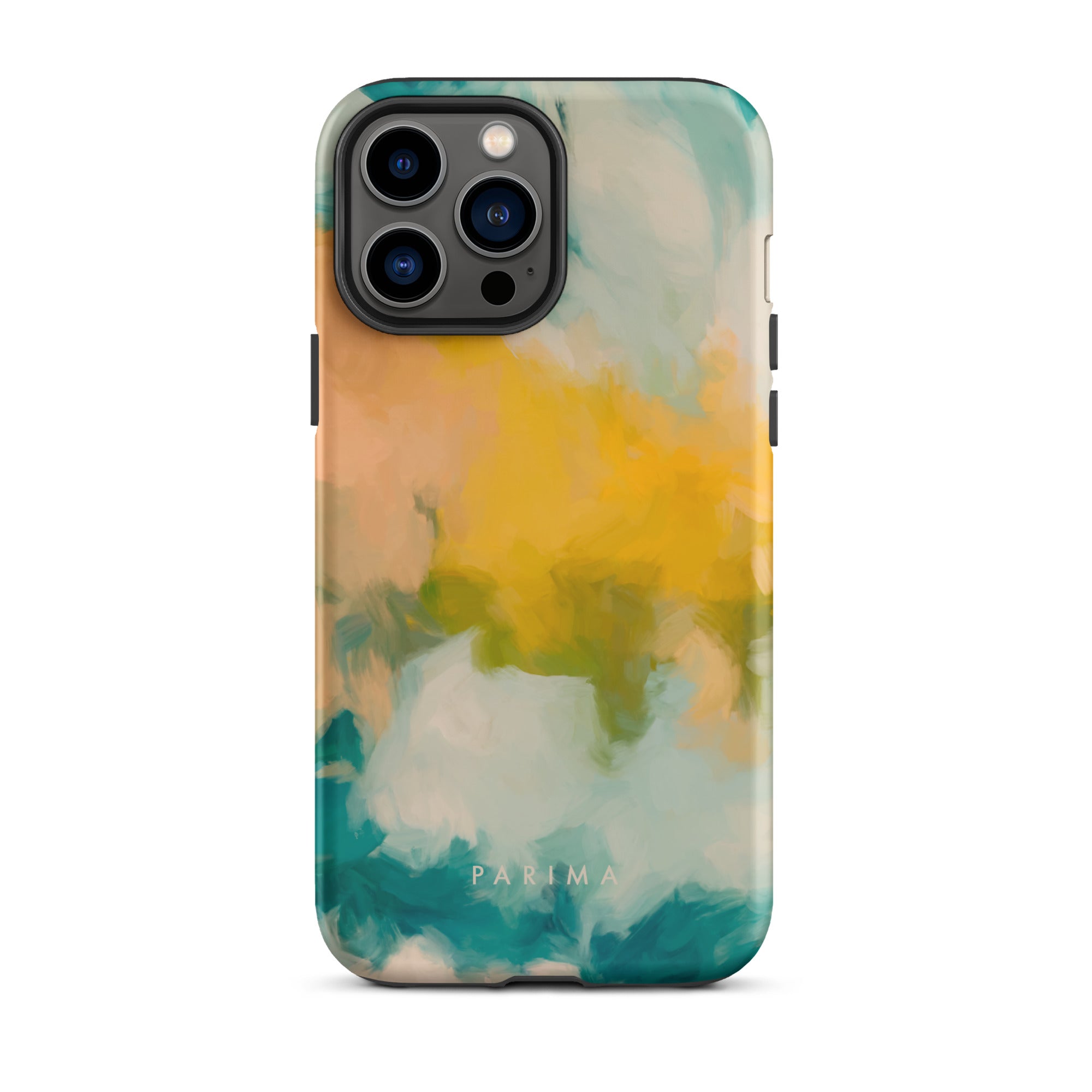 Beach Day, blue and yellow abstract art - iPhone 13 Pro Max tough case by Parima Studio