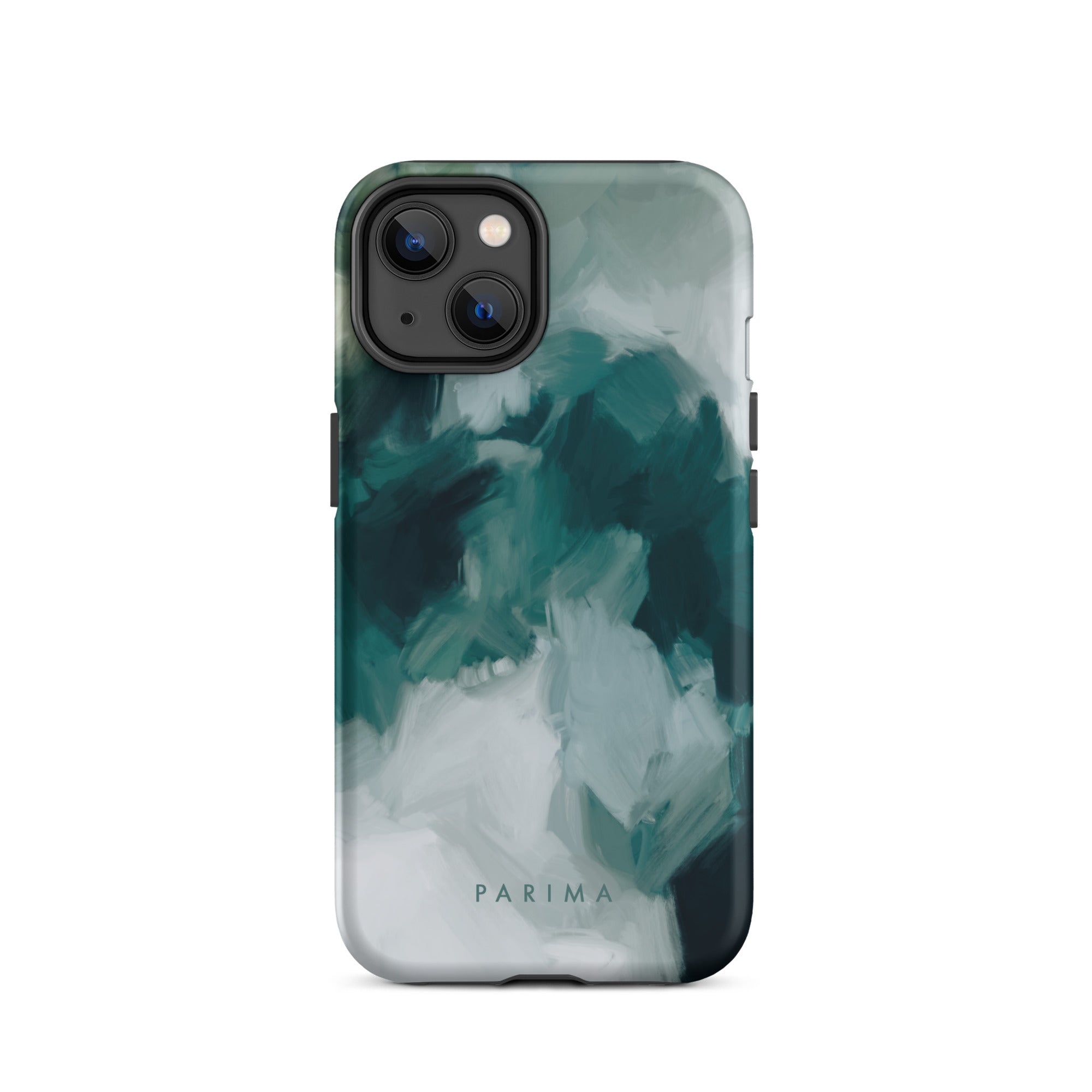 Echo, emerald green abstract art - iPhone 14 tough case by Parima Studio