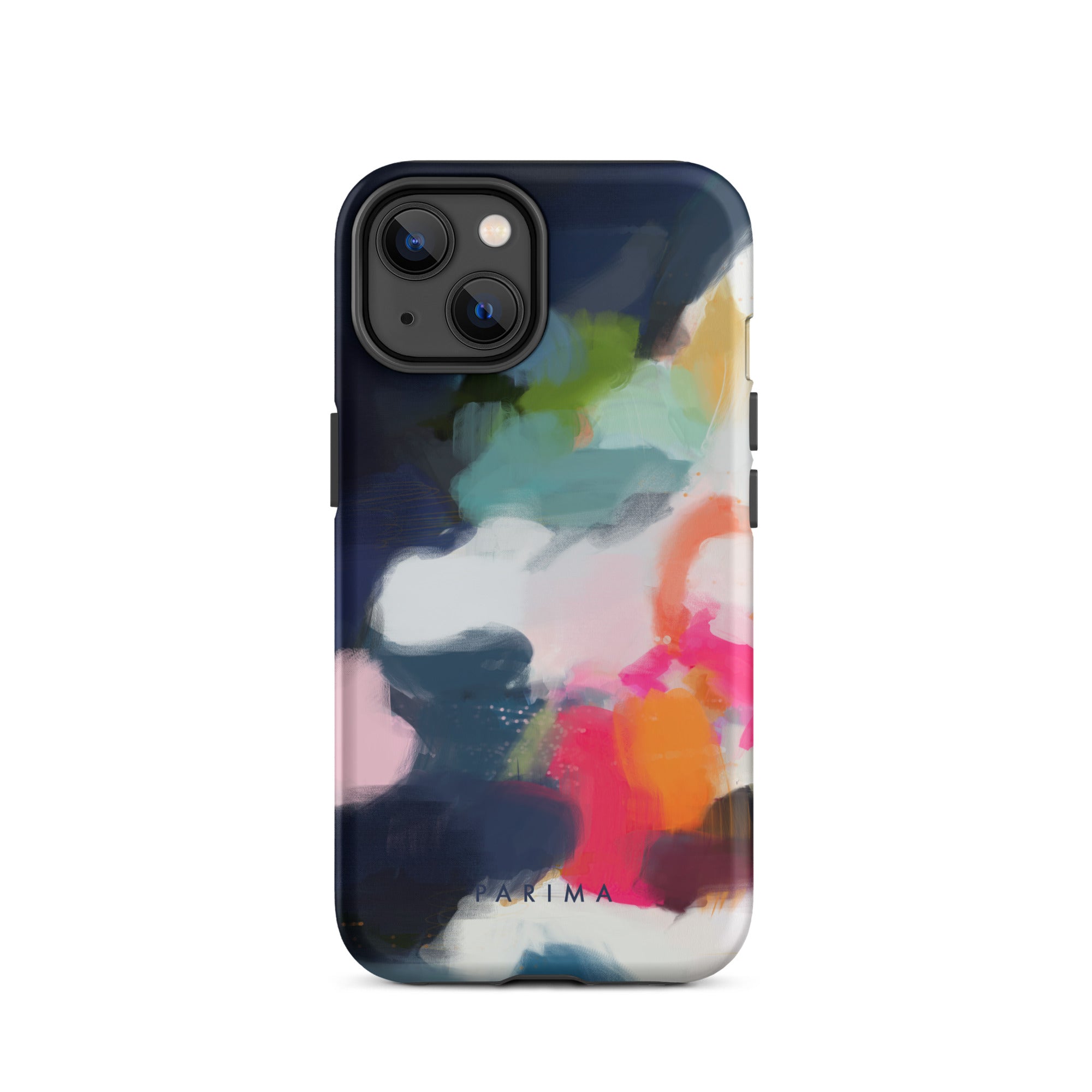 Eliza, pink and blue abstract art - iPhone 14 tough case by Parima Studio