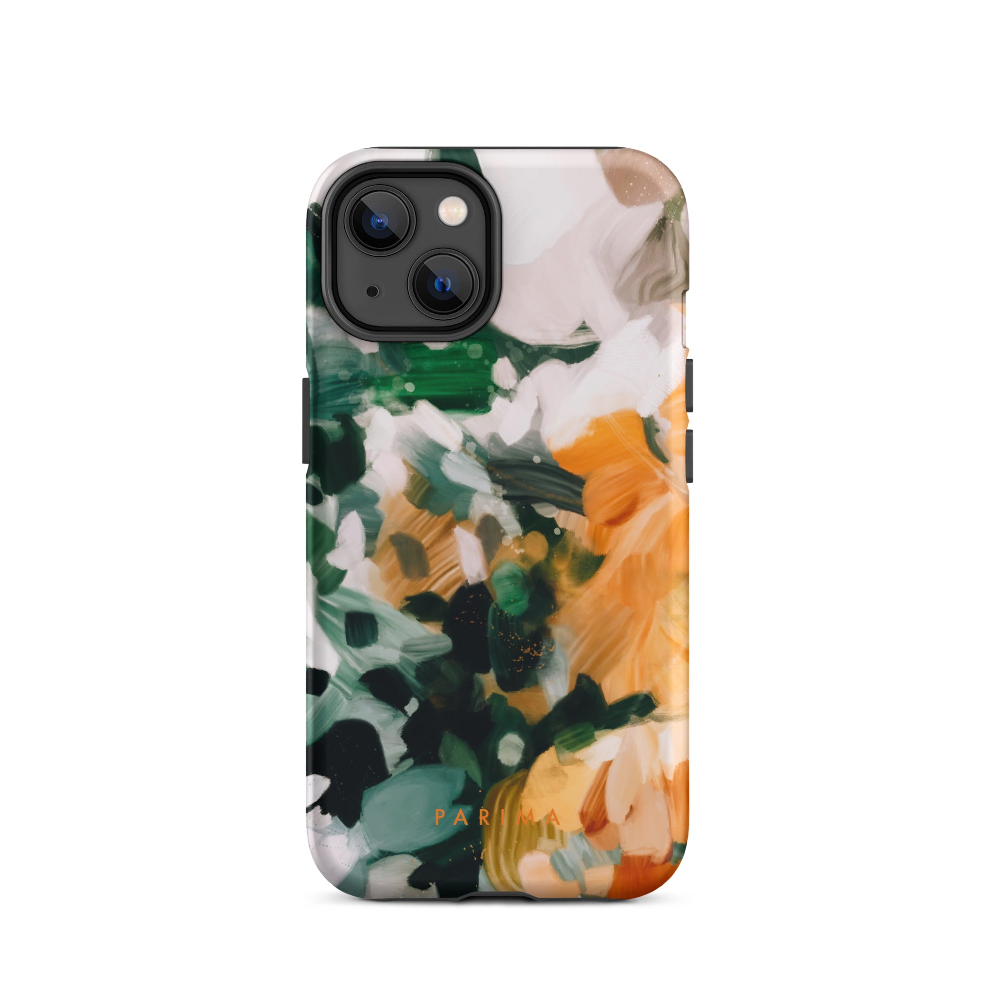 Aspen, green and orange abstract art - iPhone 14 tough case by Parima Studio