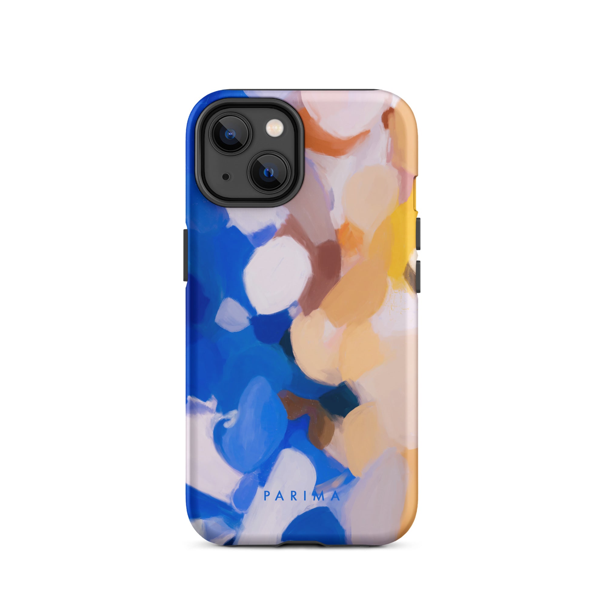 Bluebell, blue and yellow abstract art - iPhone 14 tough case by Parima Studio