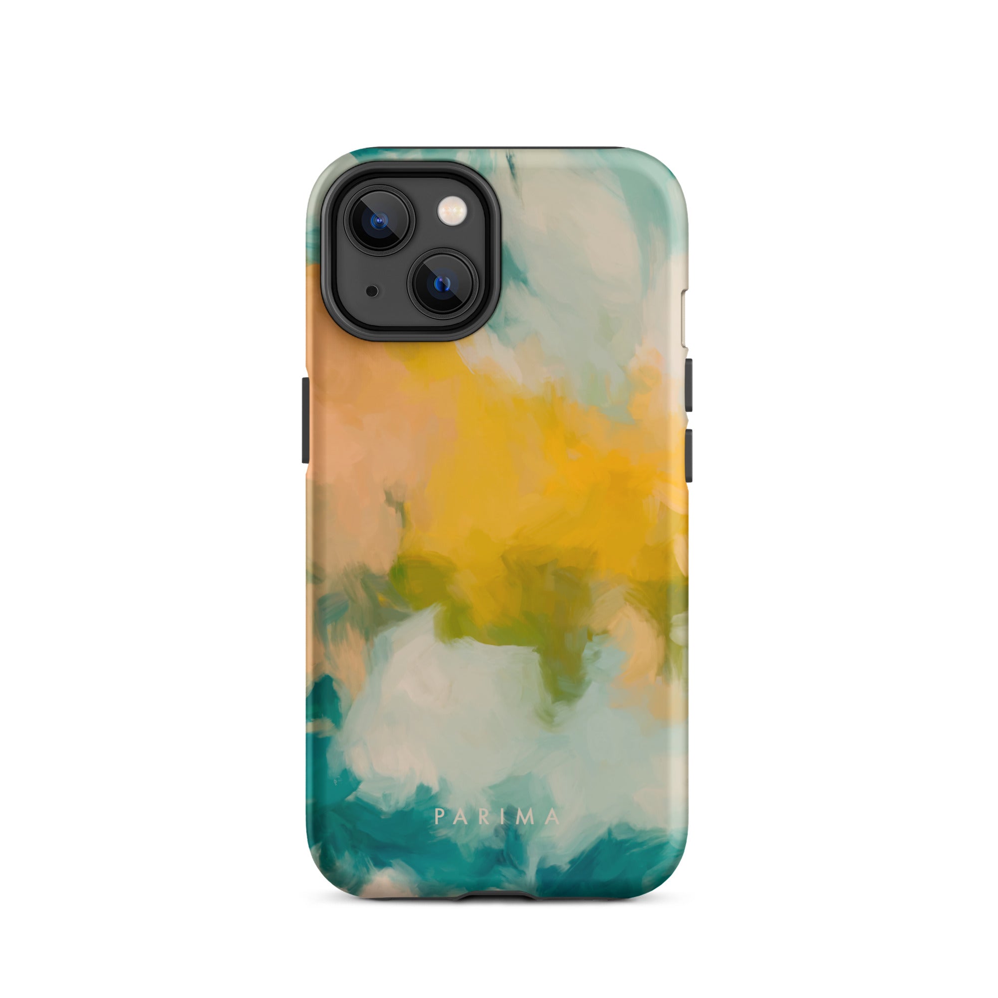 Beach Day, blue and yellow abstract art - iPhone 14 tough case by Parima Studio