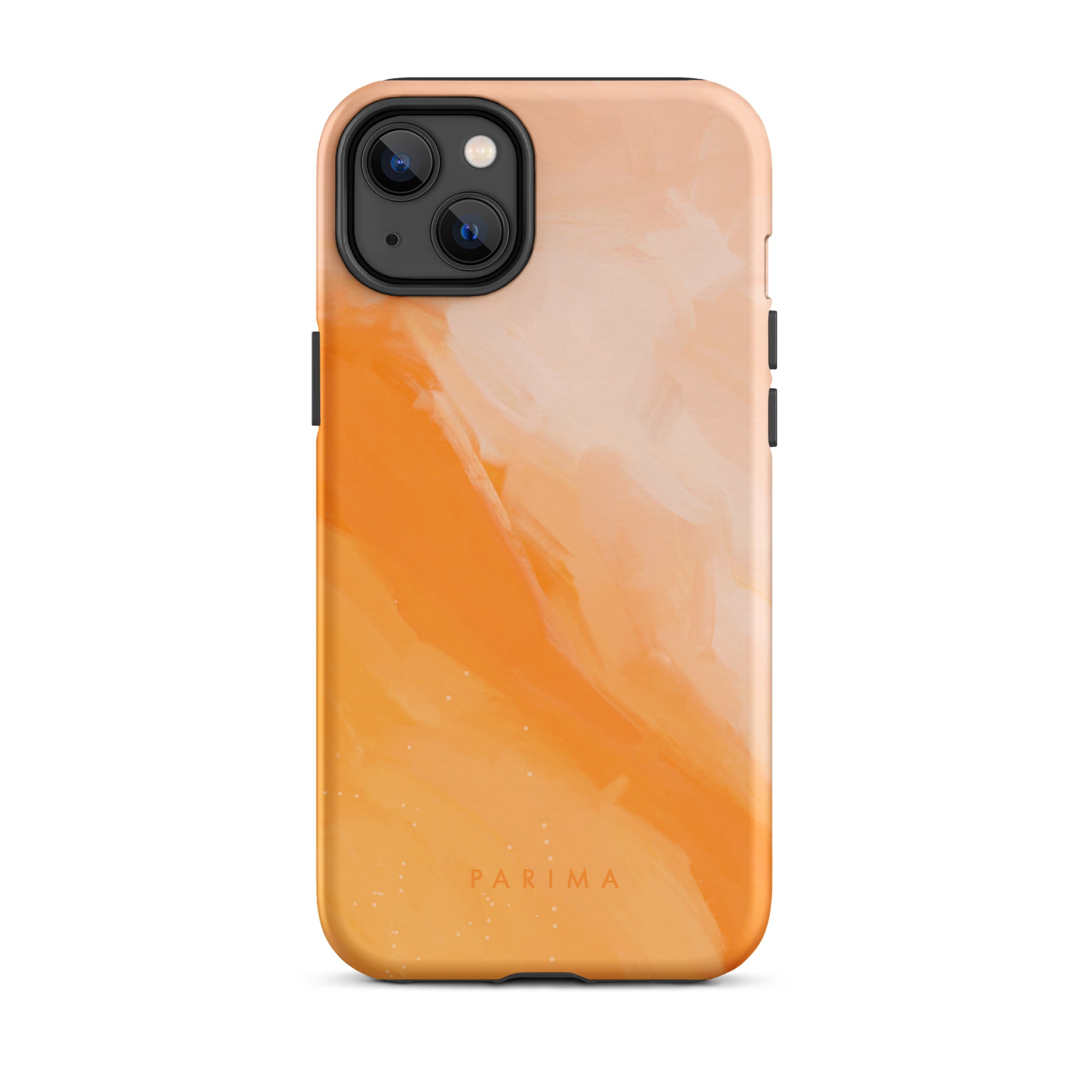 Sweet Orange, orange and pink abstract art on iPhone 14 Plus tough case by Parima Studio